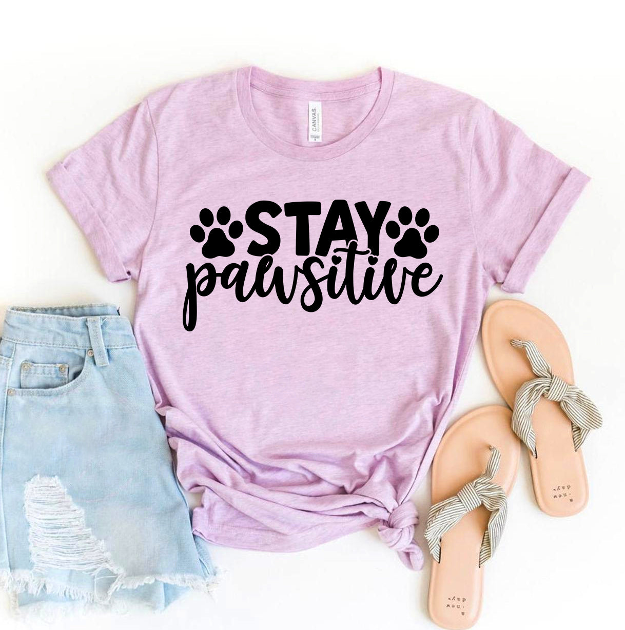 Premium Stay Pawsitive Crew Neck Tee