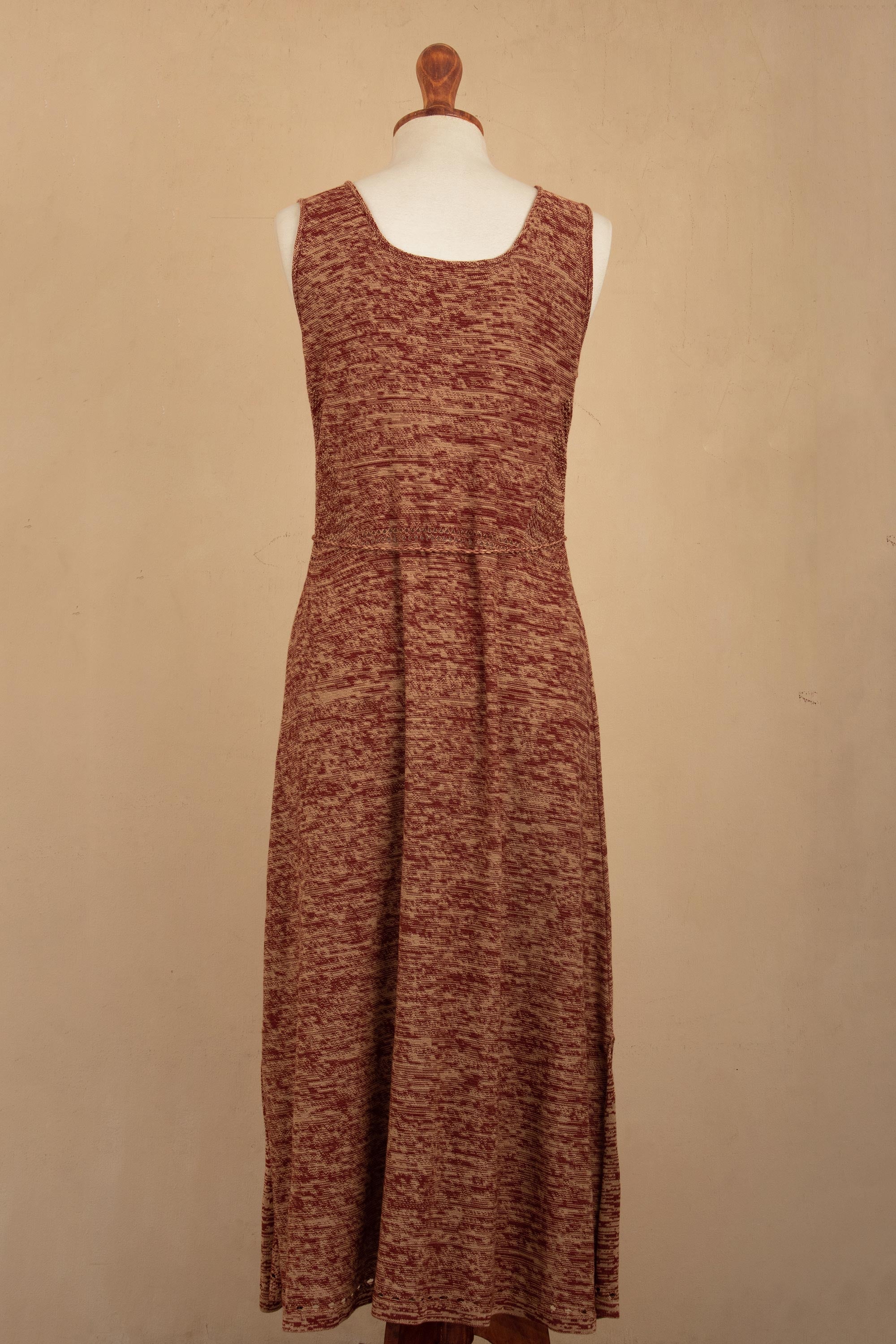 Premium Organic Cotton Maxi Dress in Russet Red | Sustainable & Timeless Design