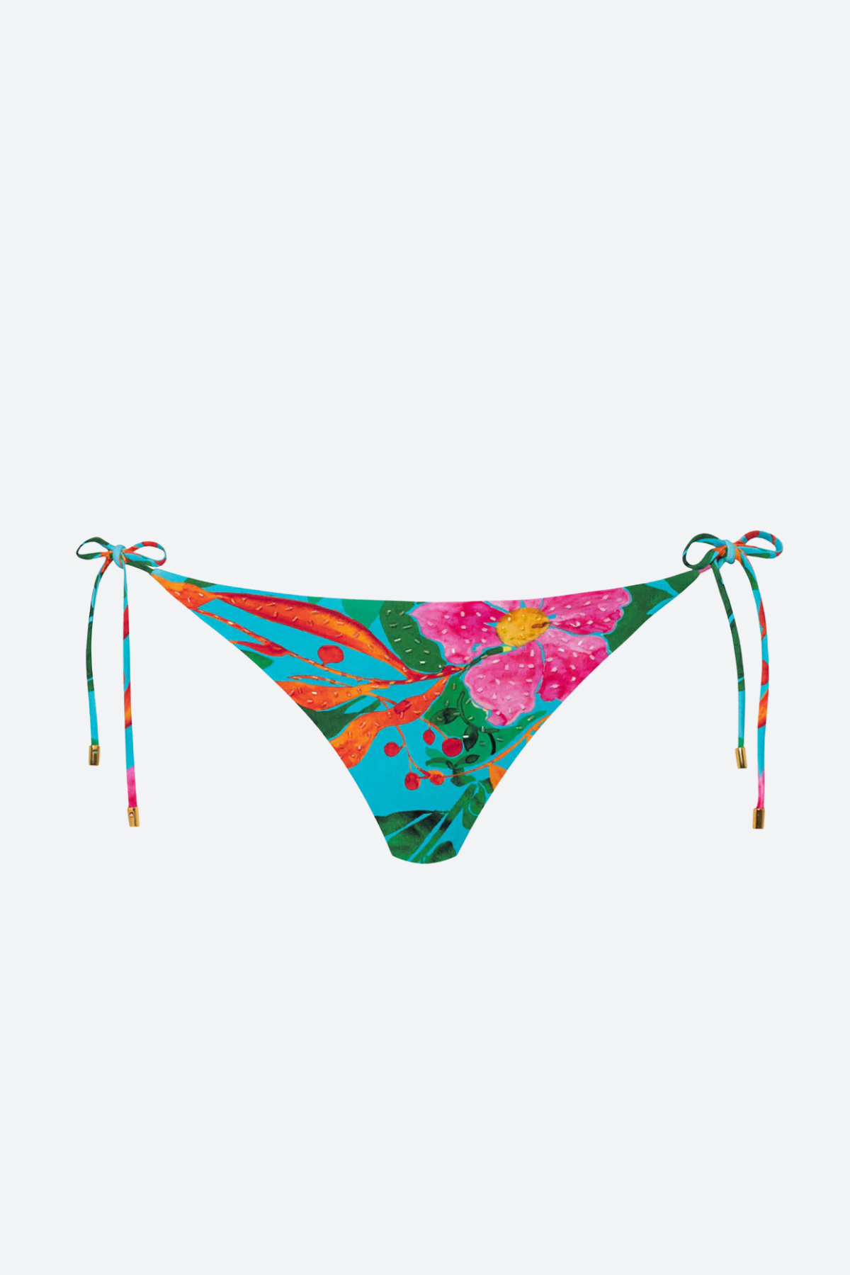 Premium PQ Swim Embroidered Tie Teeny Bottoms in Zinnia - Ultimate Comfort & Style