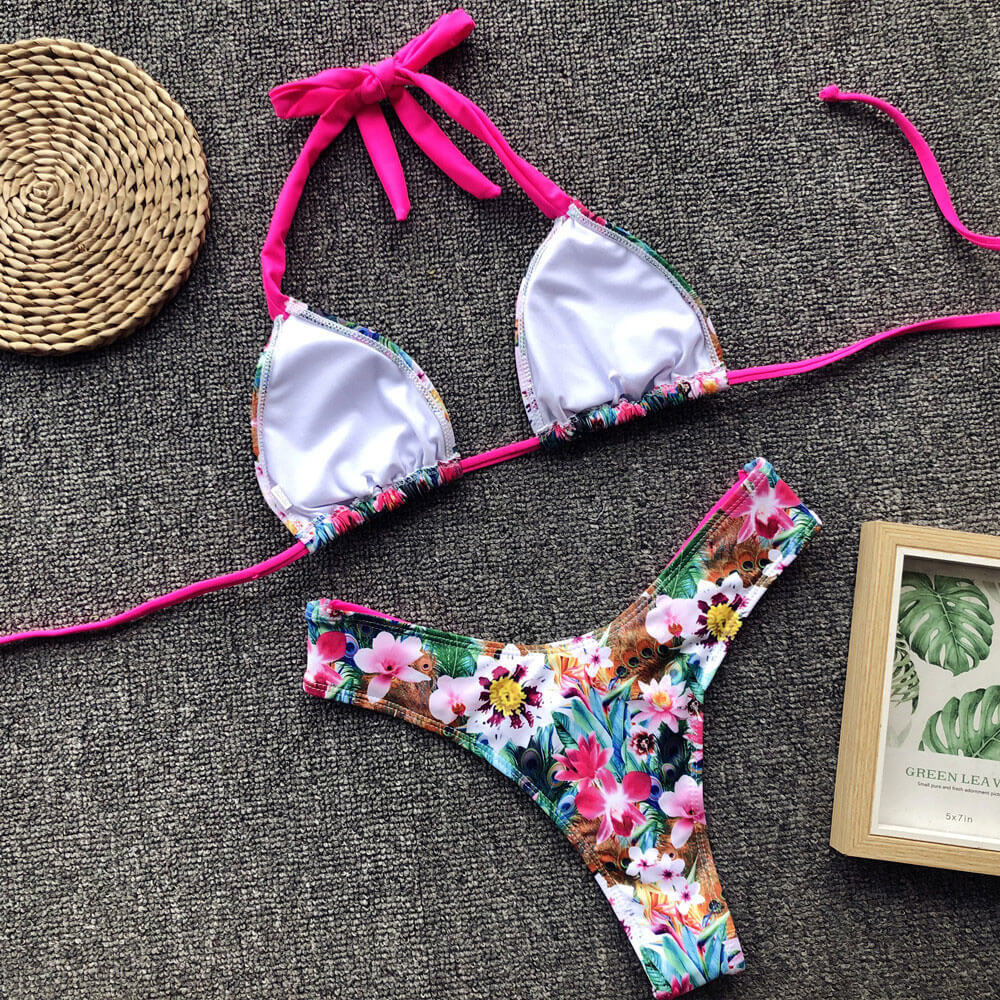 Ultimate Floral High-Leg Brazilian Bikini Set