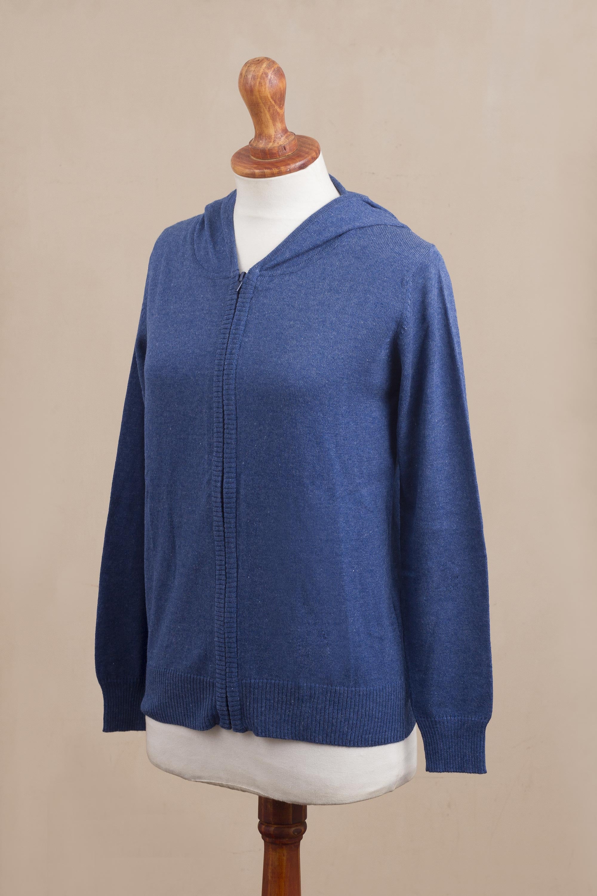 Premium Royal Blue Cotton Blend Hoodie | Handcrafted in Peru