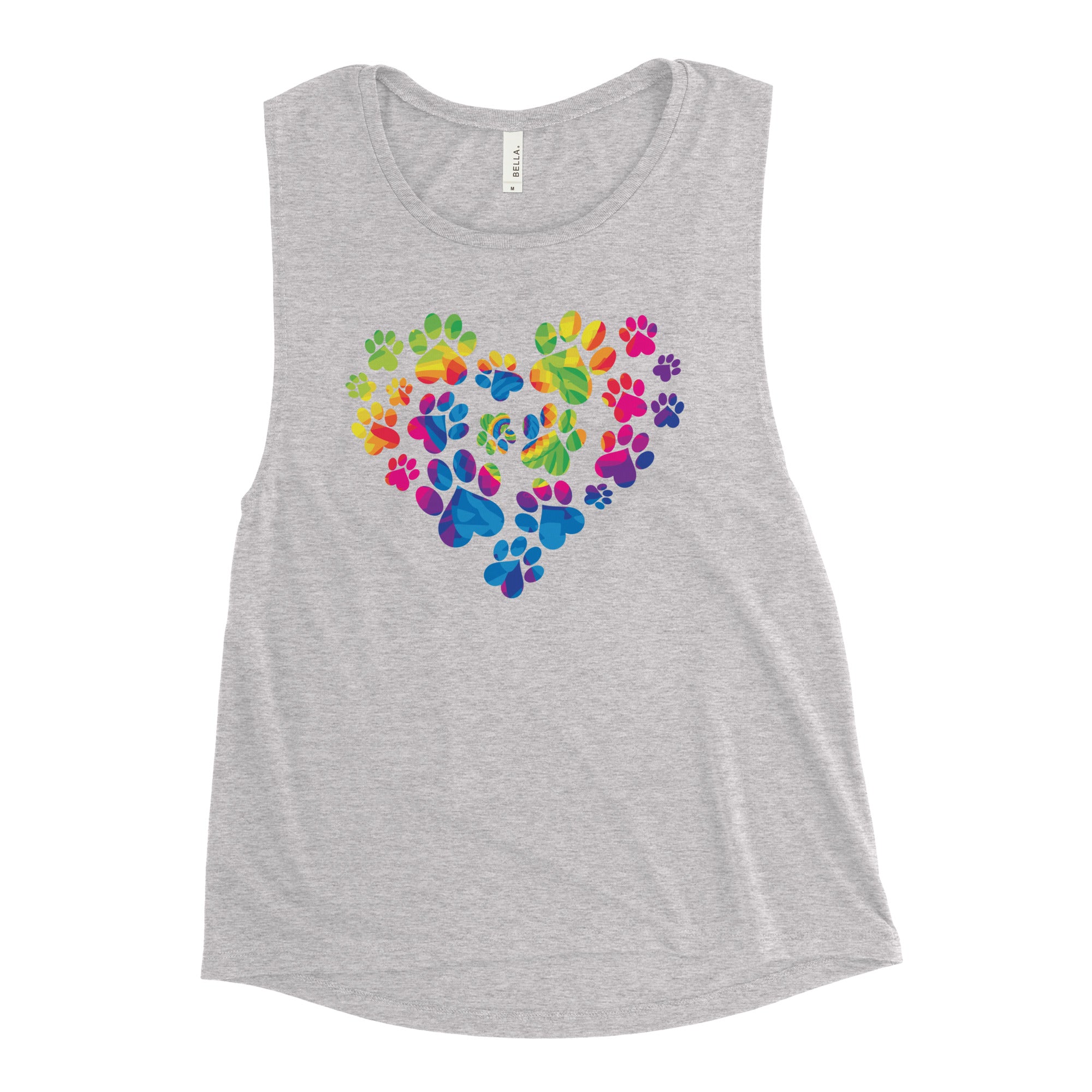 Premium Anniversary Paw Print Love Women's Athletic Tank