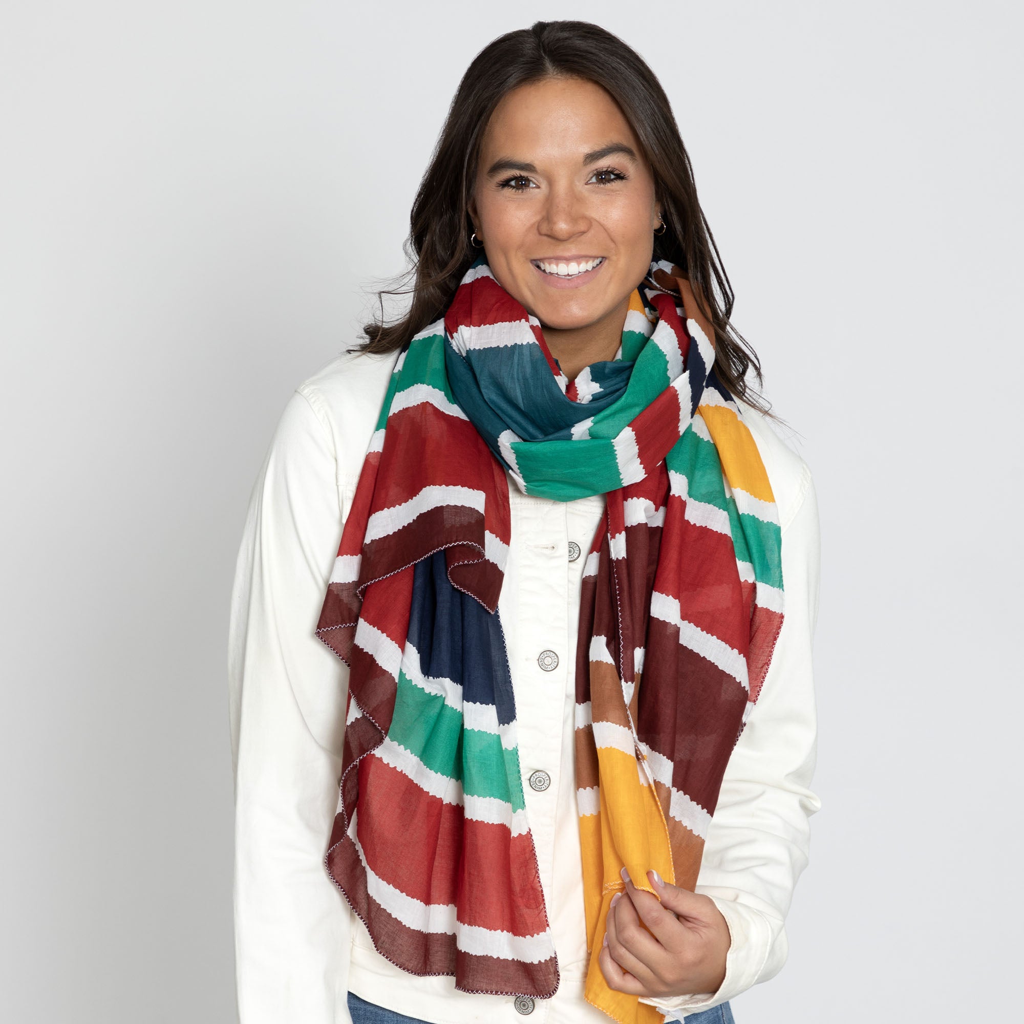 Premium Horizon Hand-Painted Scarf - Fair Trade Elegance