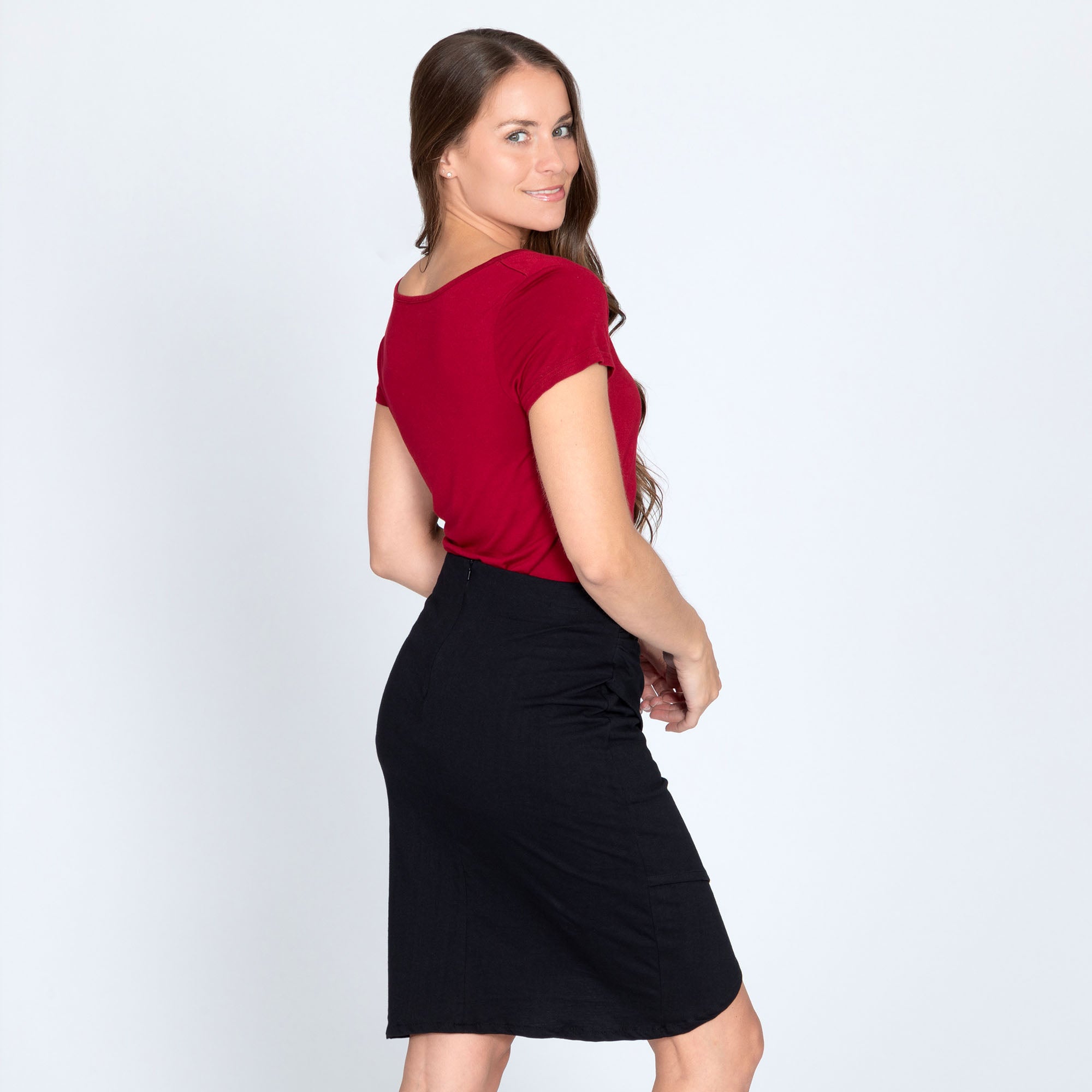 Premium Organic Layered Pencil Skirt - Fair Trade & Sustainable