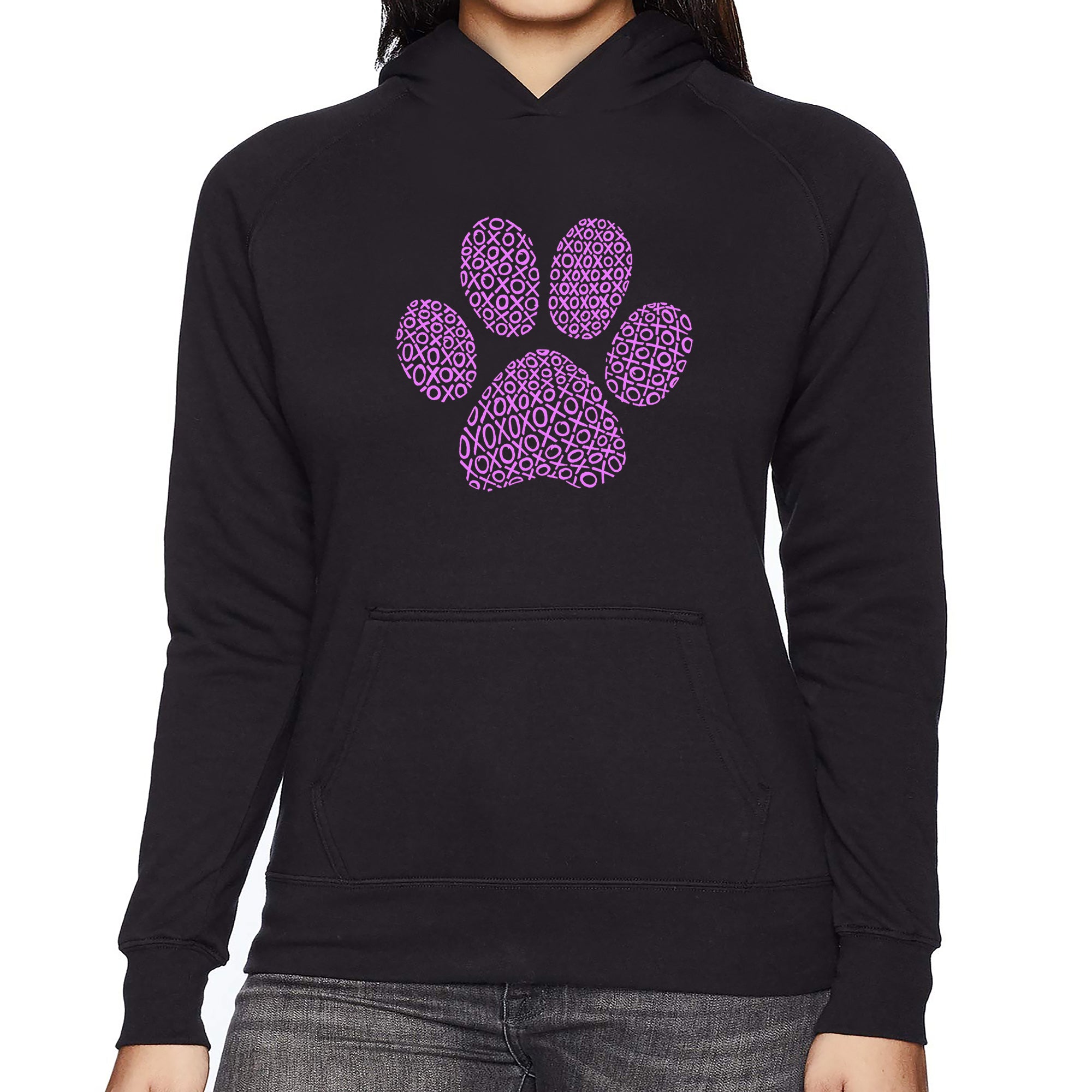 Premium XOXO Dog Paw Women's Word Art Hoodie - Ultimate Comfort & Style