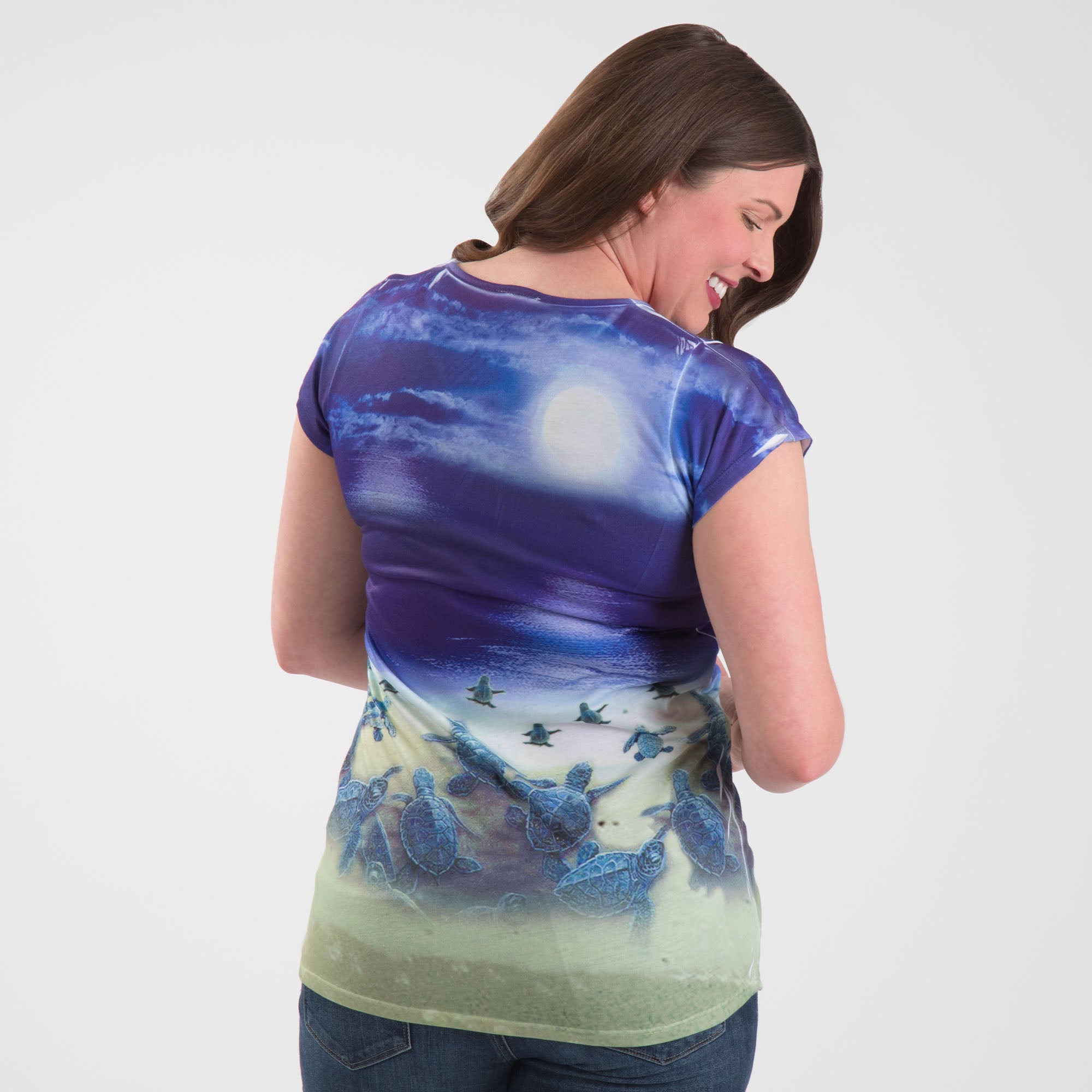 Premium Hatching Turtle Sublimation V-Neck Tee - Ultimate Comfort & Style