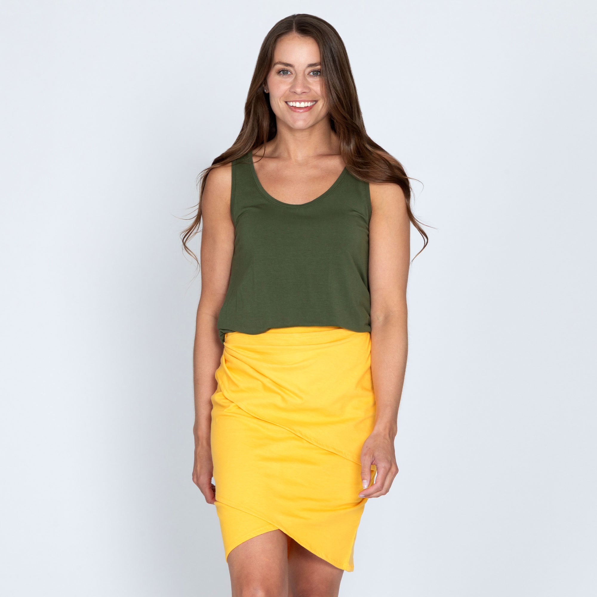 Premium Organic Layered Pencil Skirt - Fair Trade & Sustainable