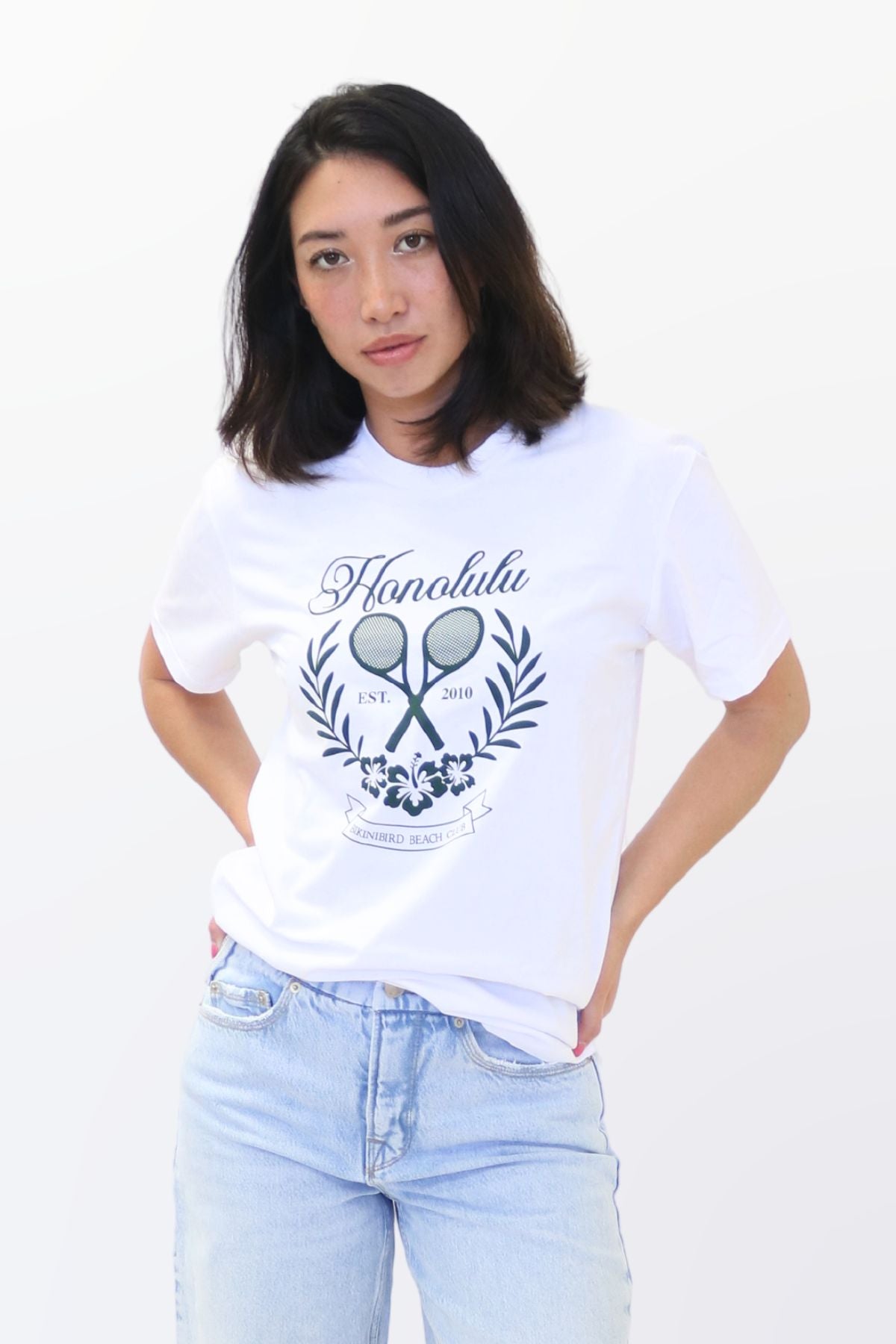 Premium bikinibird Honolulu Tennis Tee - Oversized White