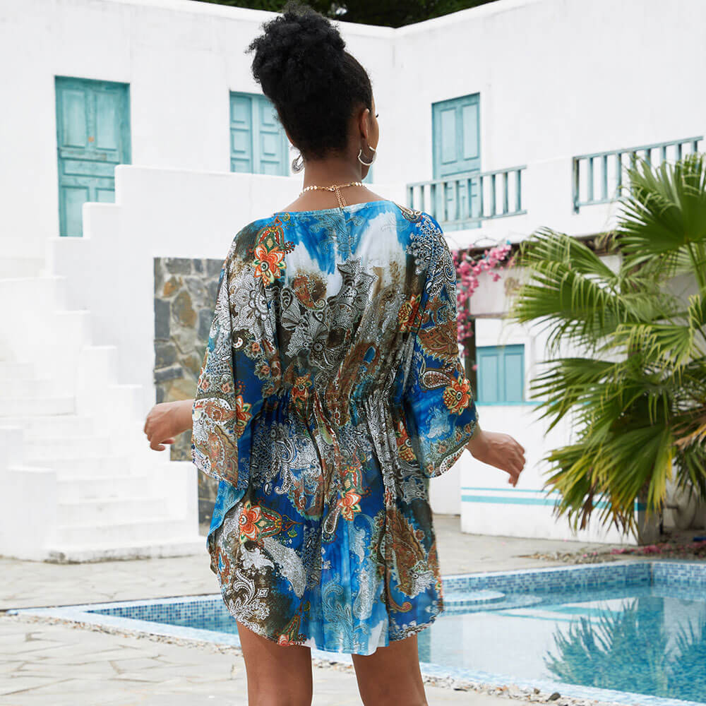 Premium Paisley Print Mesh Beach Cover-Up Dress - Ultimate Summer Style