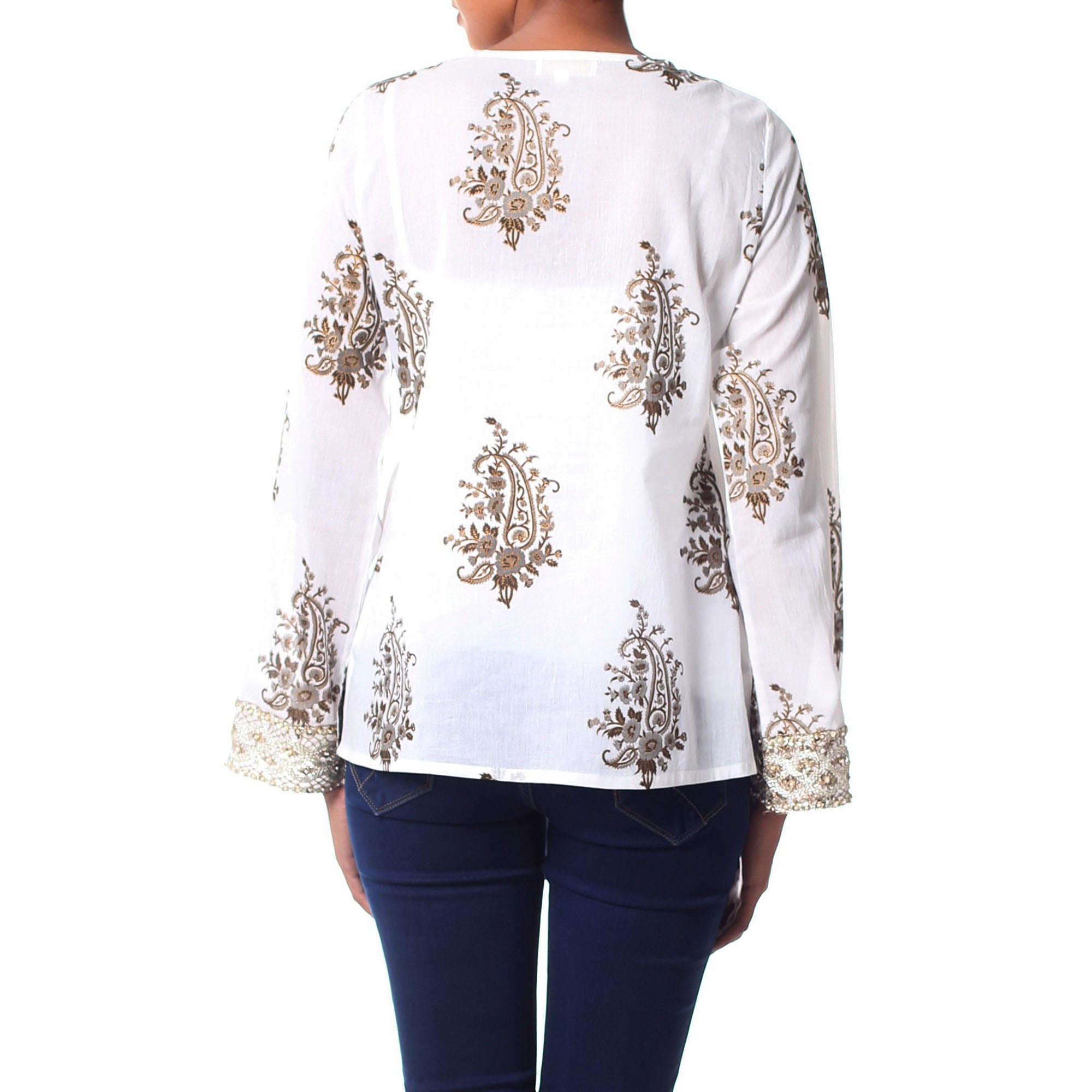 Premium Festive Floral Paisley Zari Blouse - Handcrafted Elegance