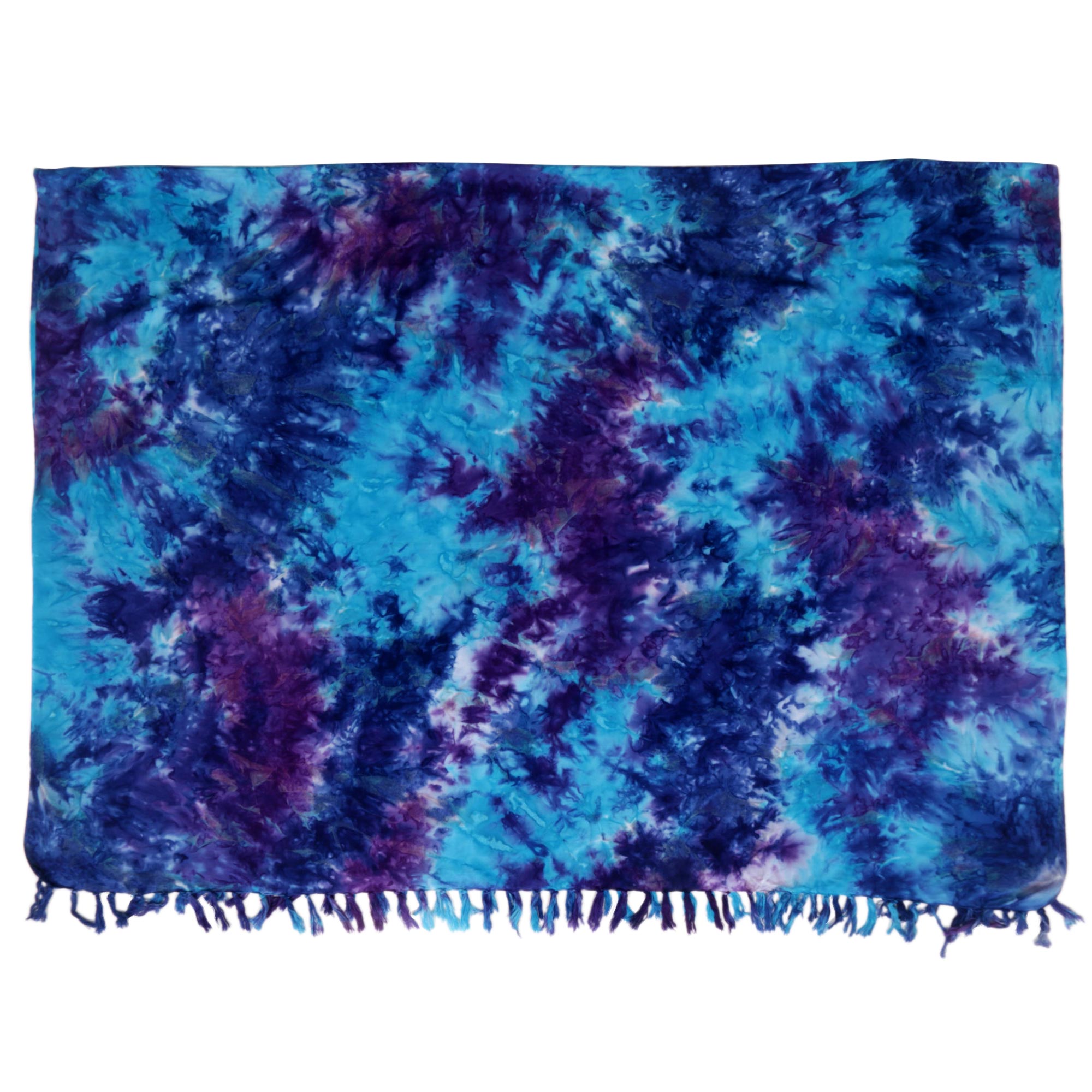 Premium Hand-Dyed Sea Glass Rayon Sarong in Blue & Purple