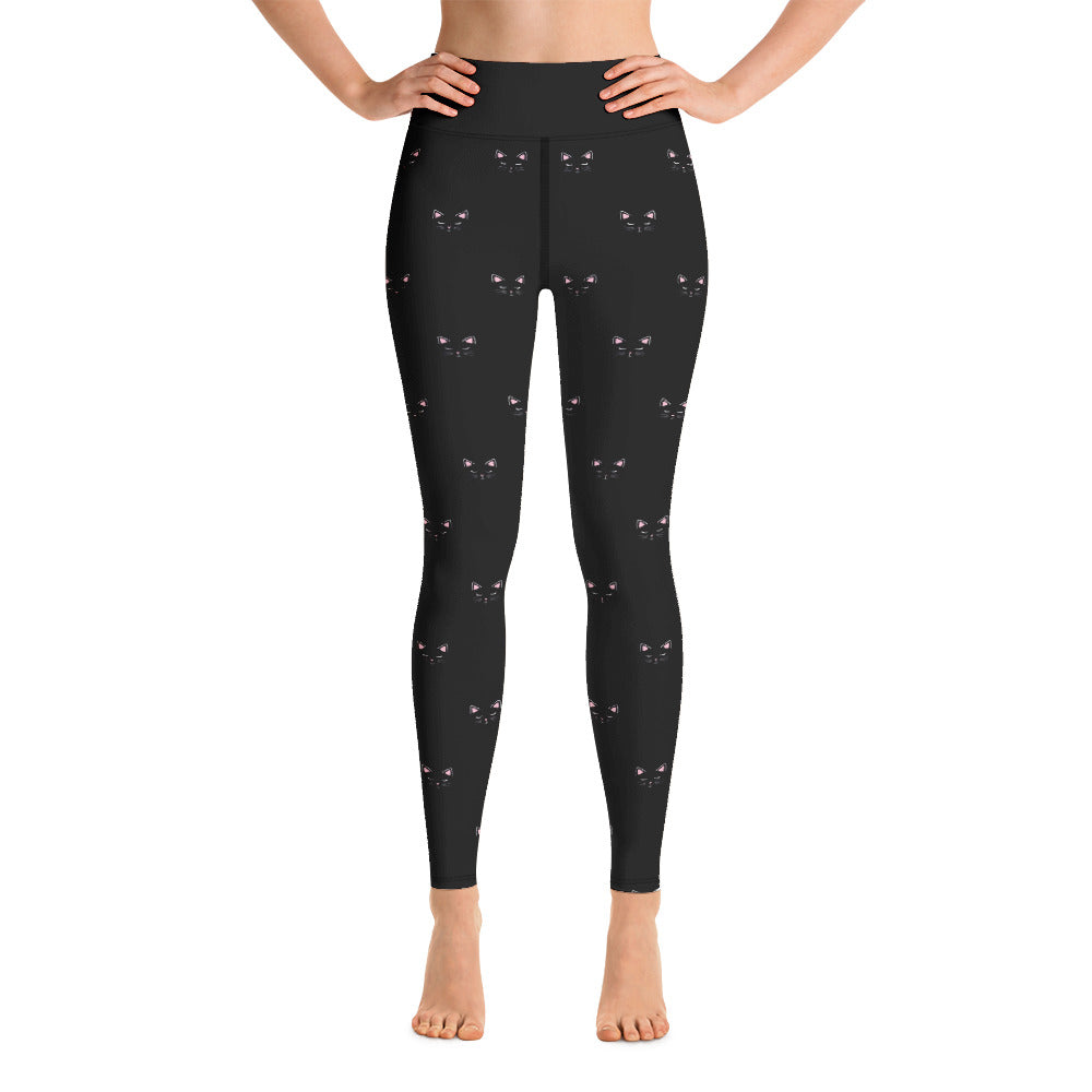 Premium Black Cat Yoga Leggings - Ultimate Comfort & Style