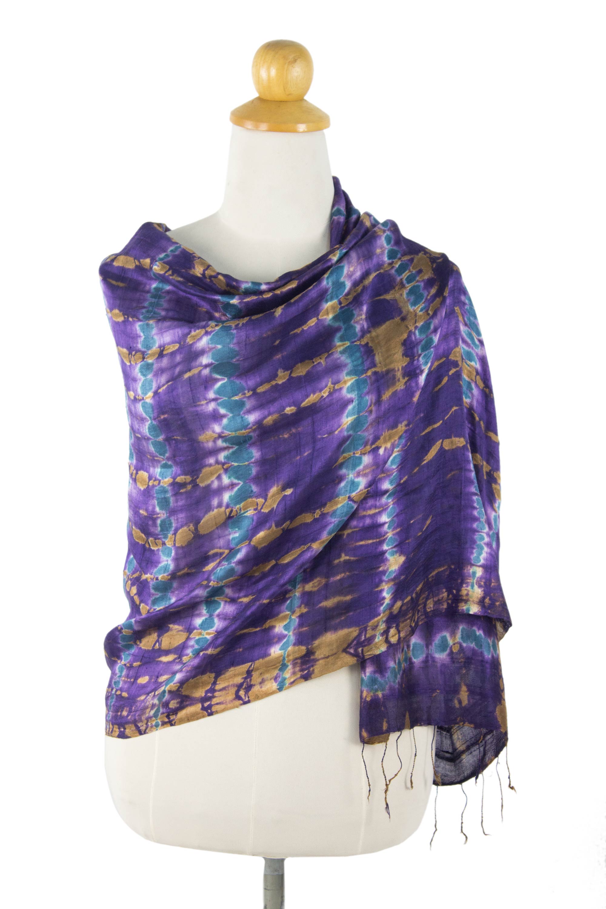 Premium Orchid Mystique Fair Trade Silk Shawl – Hand-Dyed Luxury Wrap