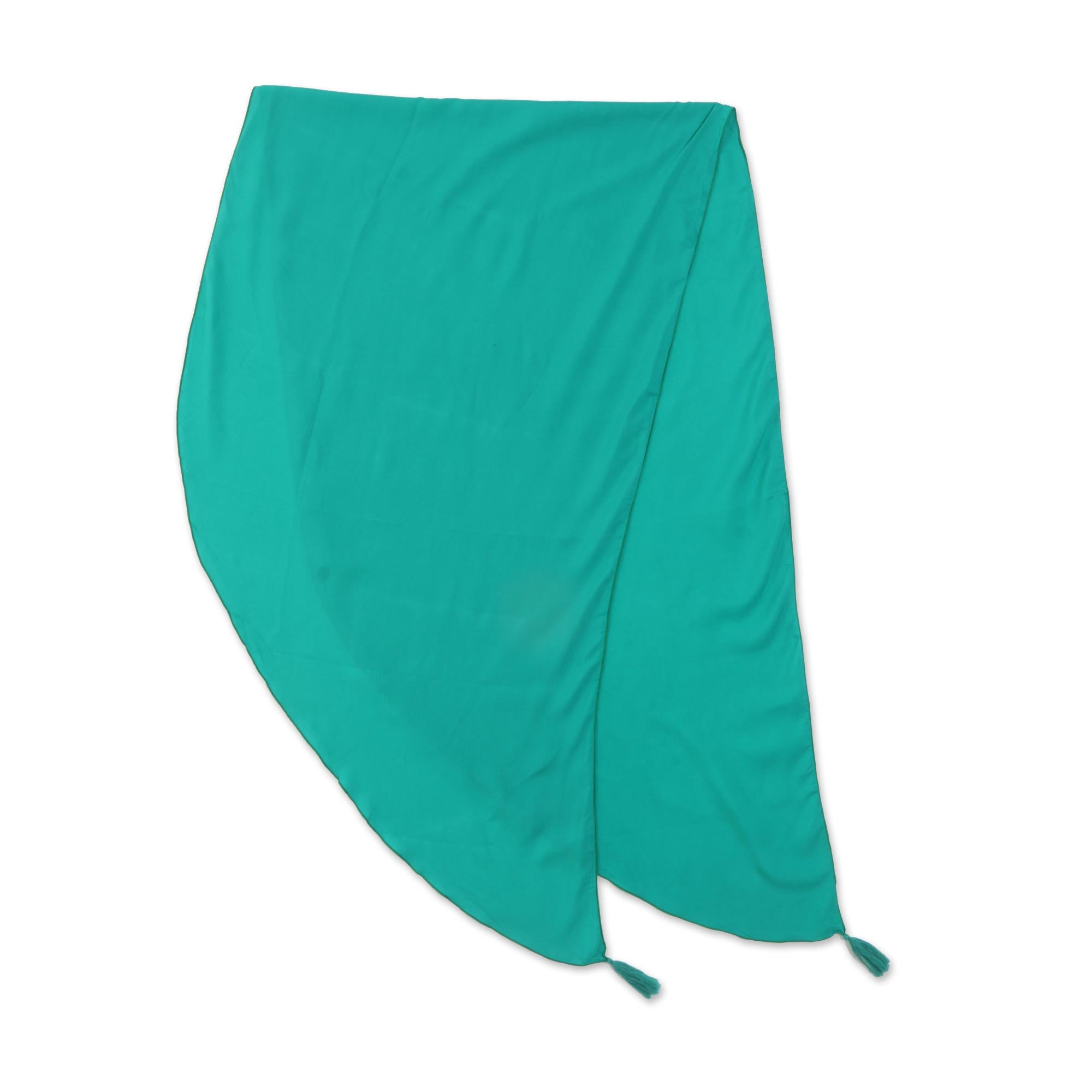 Premium Paradise Breeze Sarong - Handmade Turquoise Rayon Beach Wrap from Indonesia