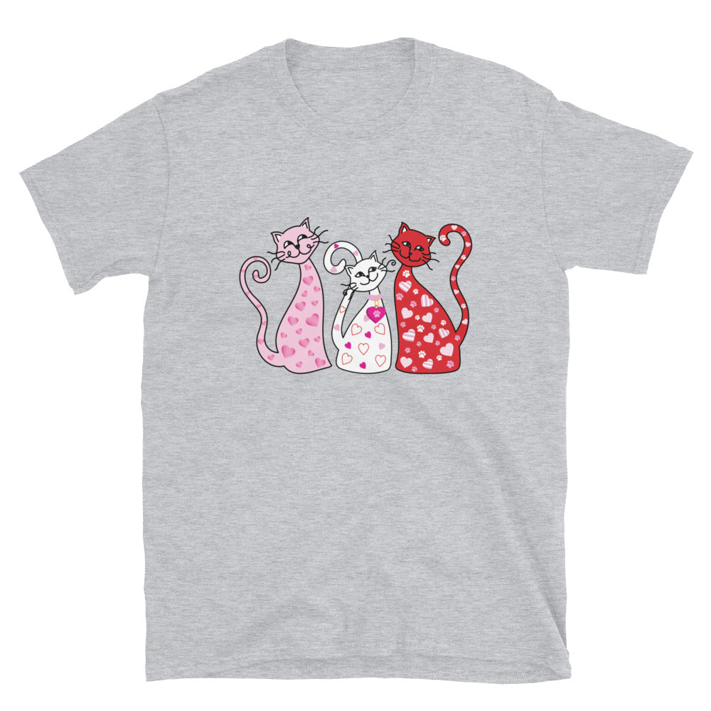 Premium Whimsy Valentine Cats Tee - Soft Cotton T-Shirt