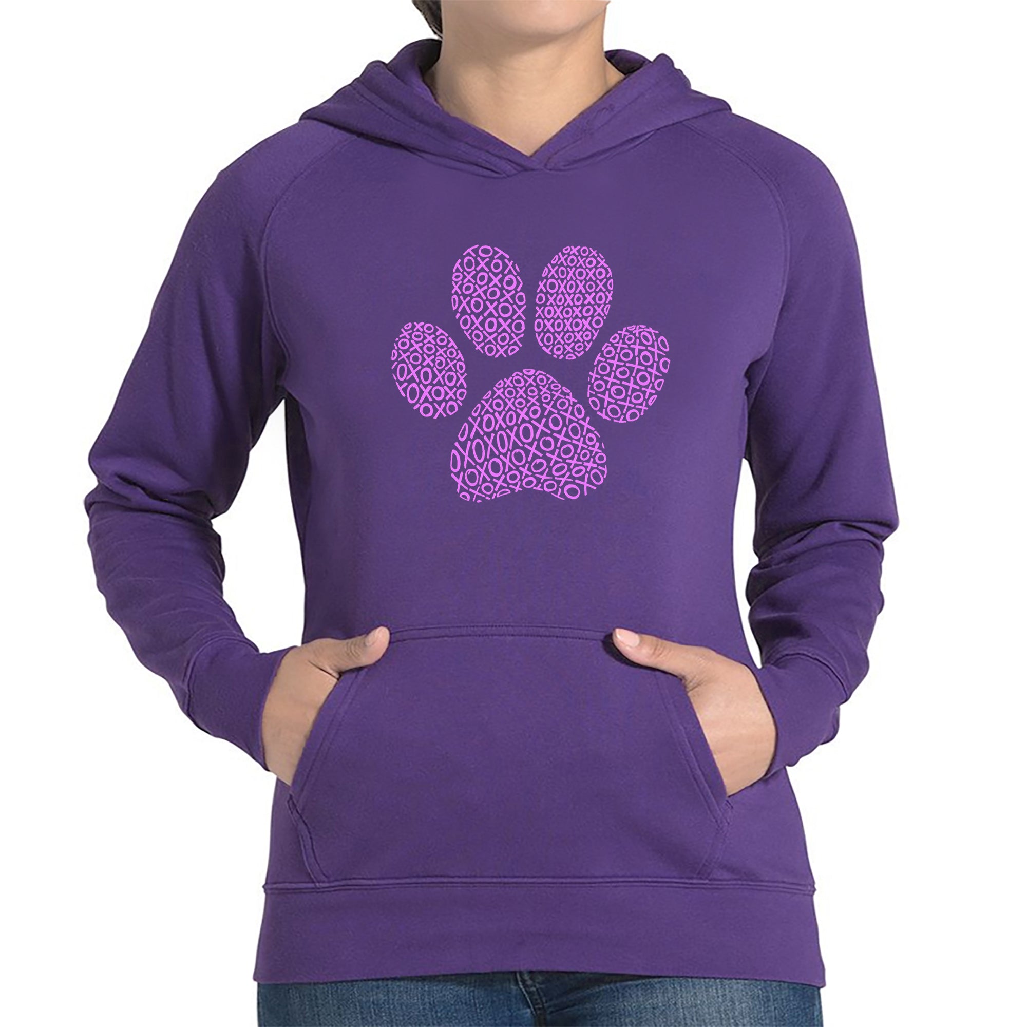 Premium XOXO Dog Paw Women's Word Art Hoodie - Ultimate Comfort & Style