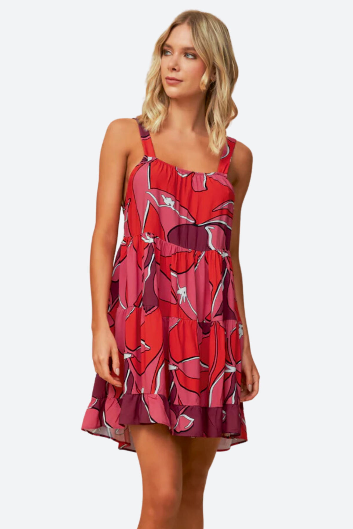 Maaji Premium Red Foliage Demi Dress - Ultimate Summer Style