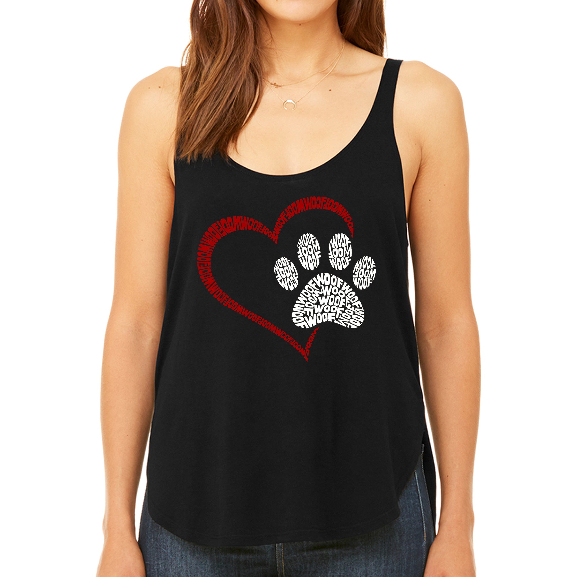 Paw Heart - Women's Ultimate Word Art Flowy Tank Top