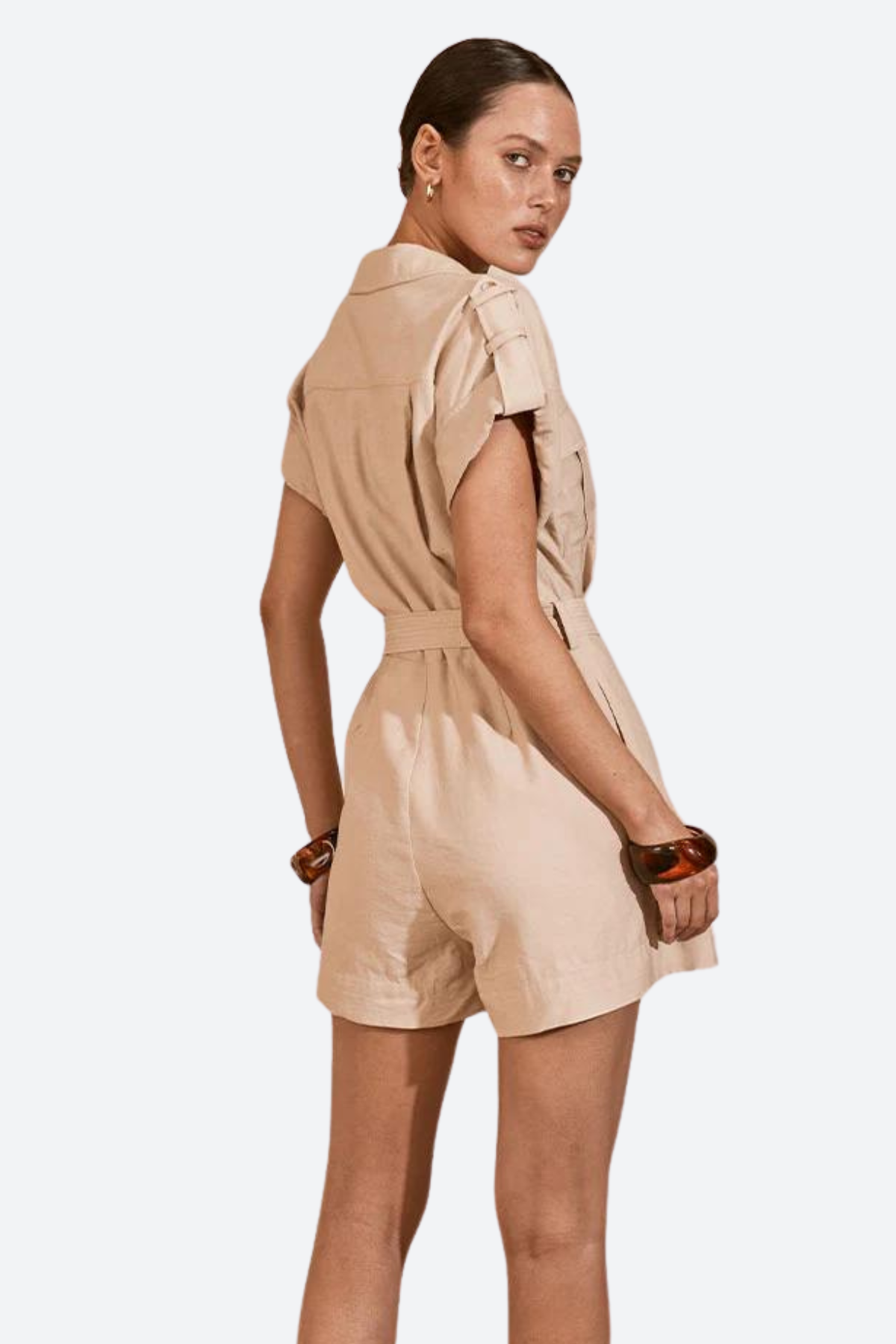 Premium Diego Playsuit in Biscuit - Ultimate Comfort & Style