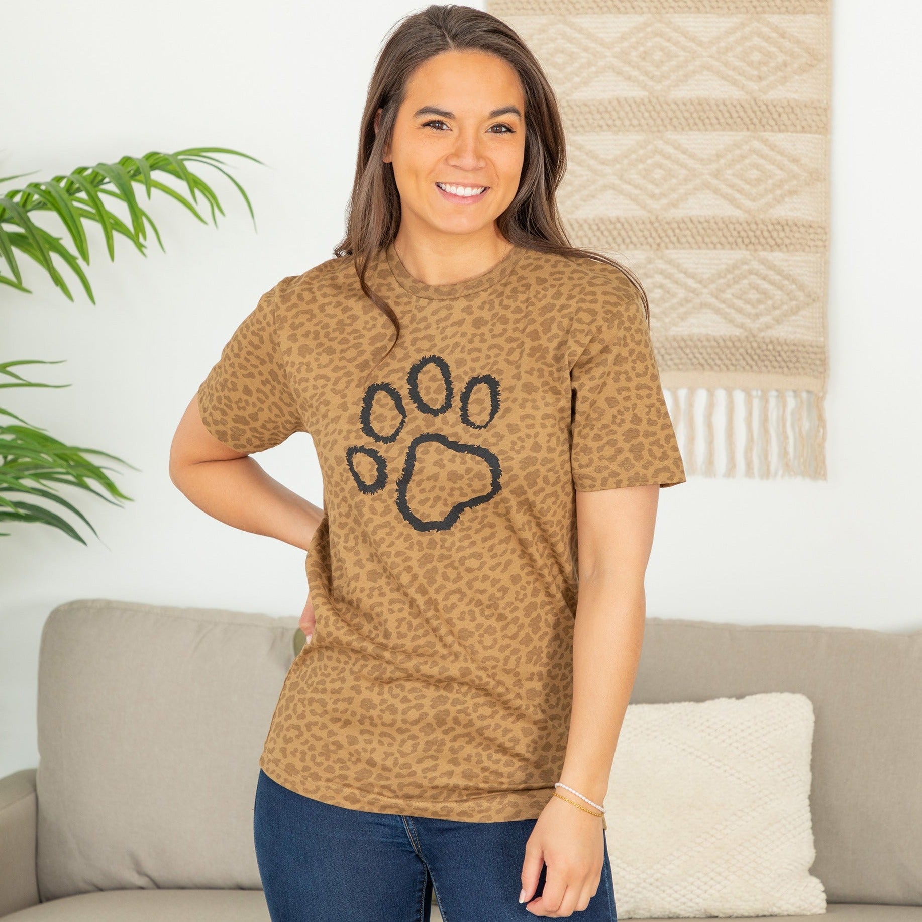 Wild Style Leopard Paw Print Tee