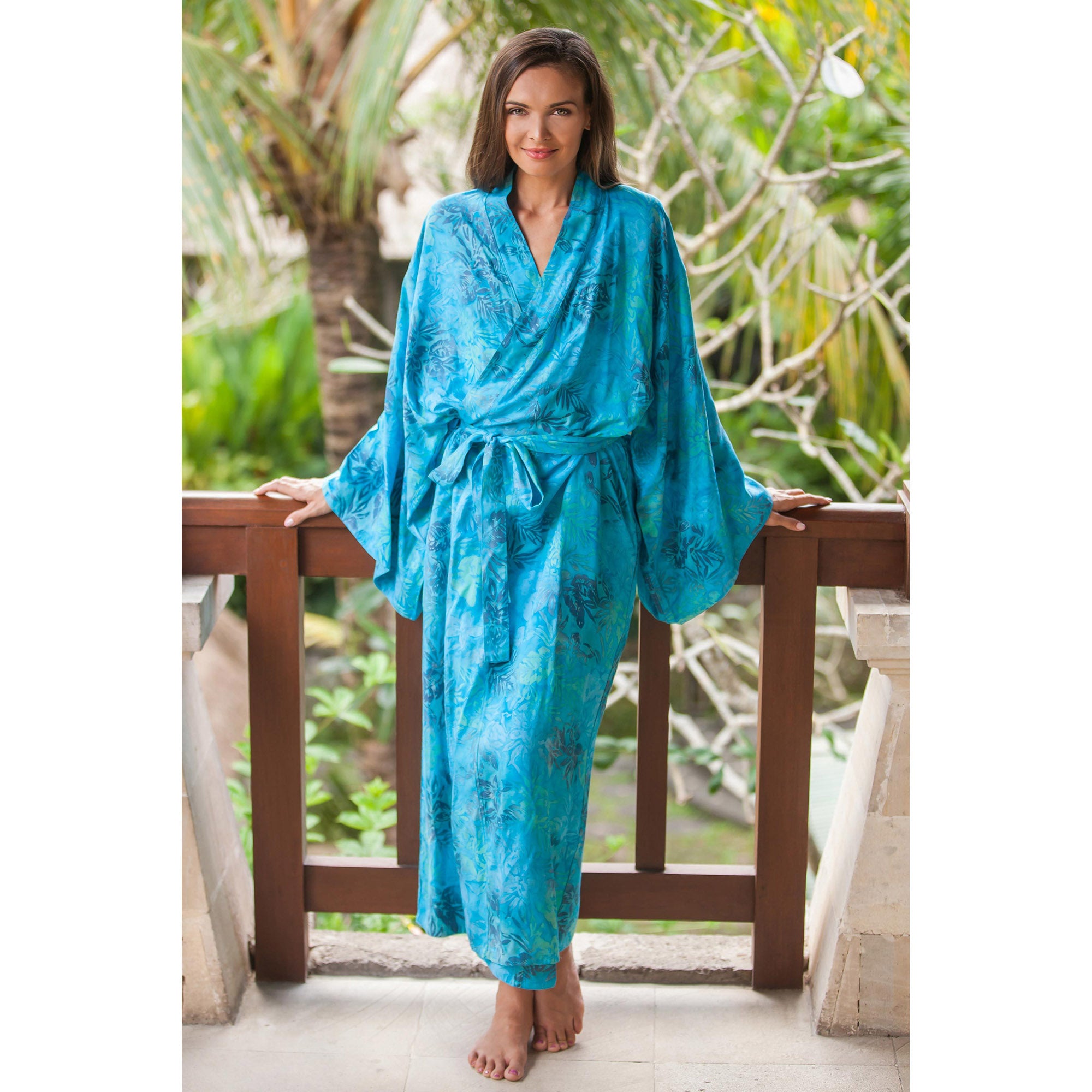 Premium Eden Rayon Batik Robe - Handmade Luxury