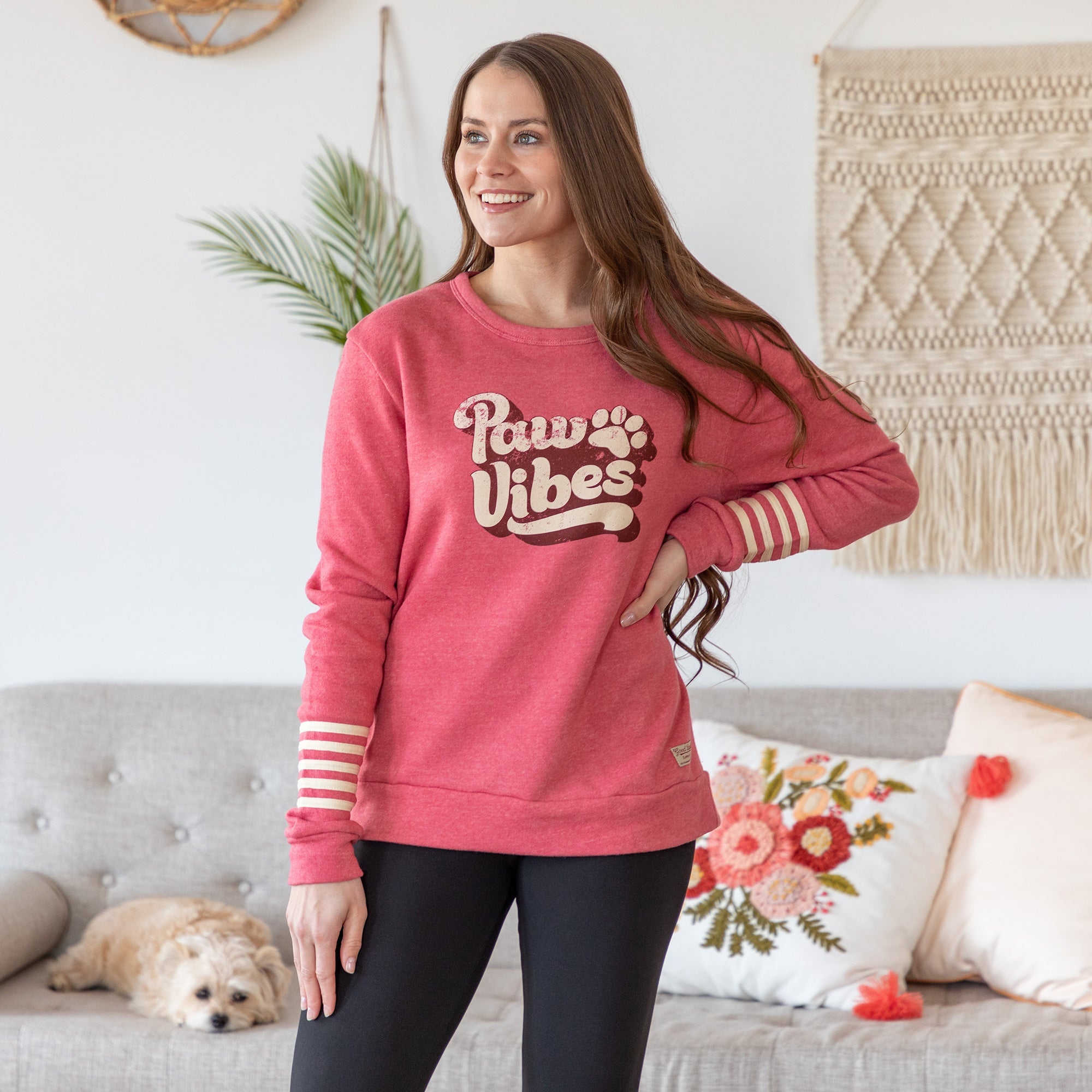 Premium Paw Vibes Vintage Crew Neck Sweatshirt