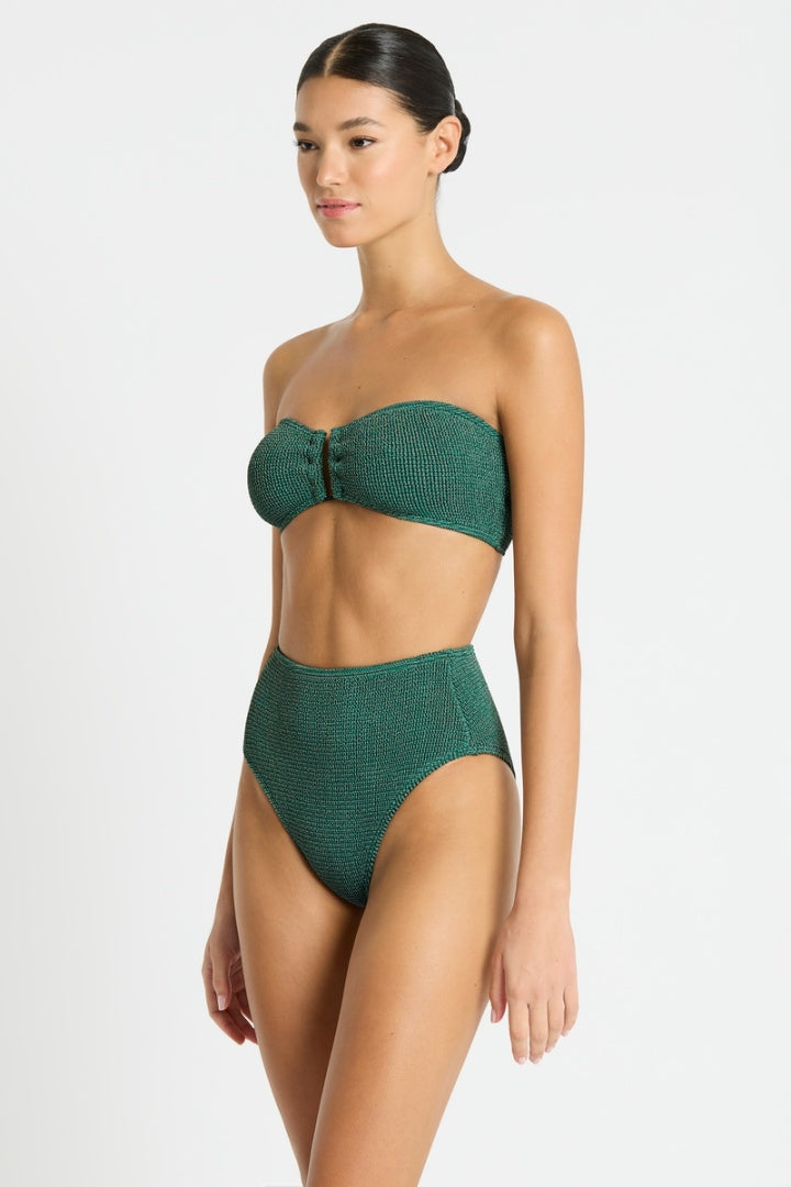 Premium Bottle Green Lurex High-Waist Brief by Bound by Bond-Eye