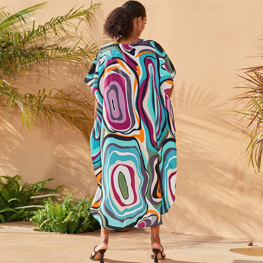 Premium Vibrant Printed Beach Caftan Cover-Up