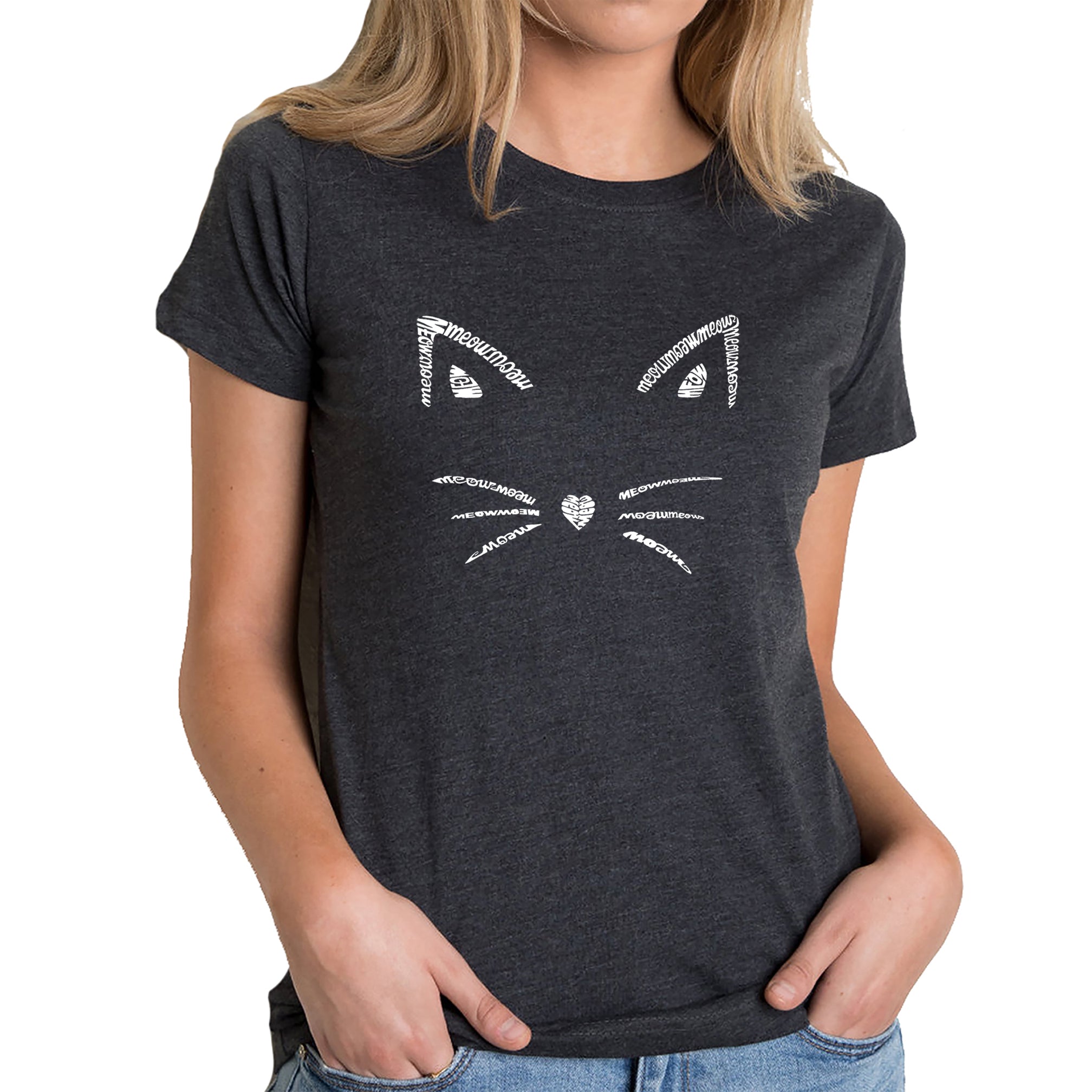 Whiskers - Women's Ultimate Cat Lover's Word Art T-Shirt