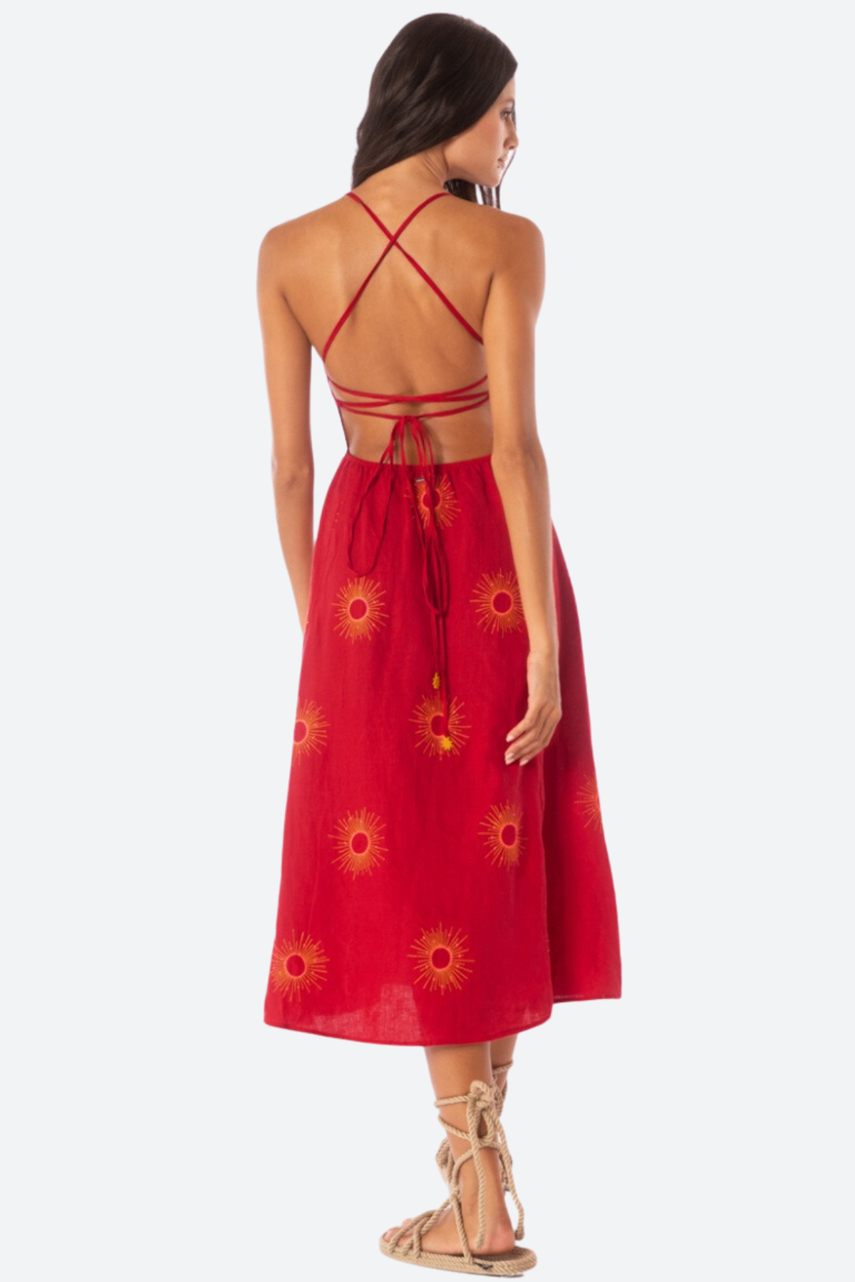 Maaji Eclipse Remi Maxi Dress - Red | Premium Linen Fit