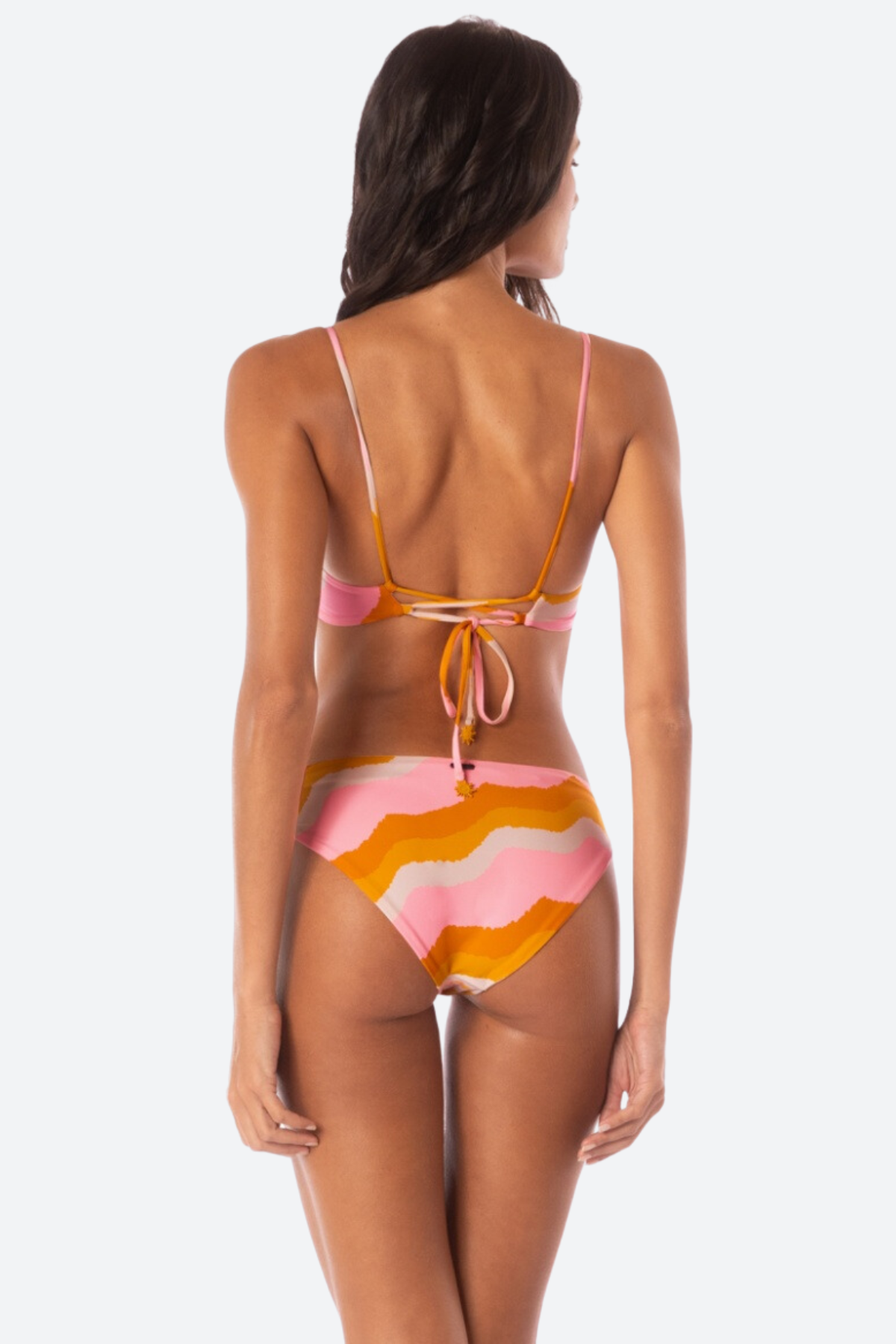 Premium Maaji Paradiso Waves Sublimiring Reversible Bikini Bottom - Pink