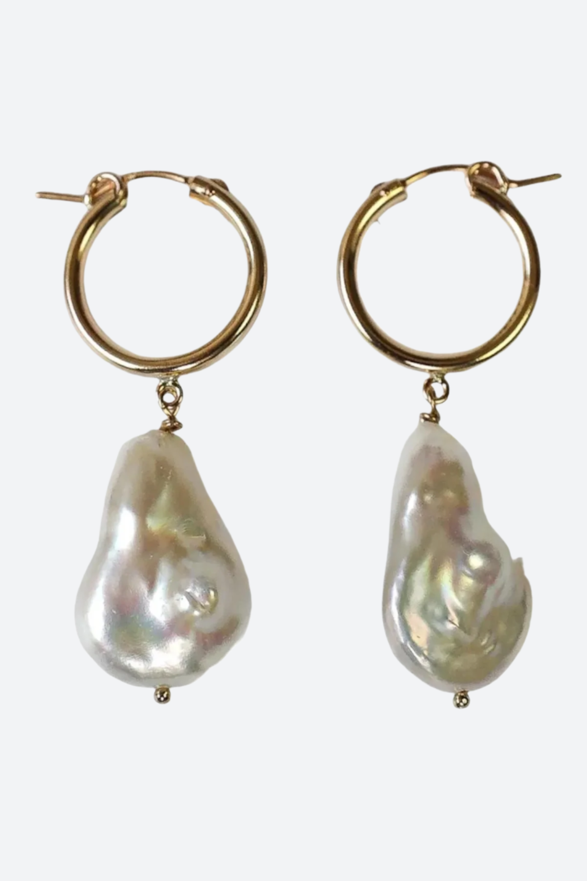 Premium Kaia Sage Keshi Pearl Huggie Earrings