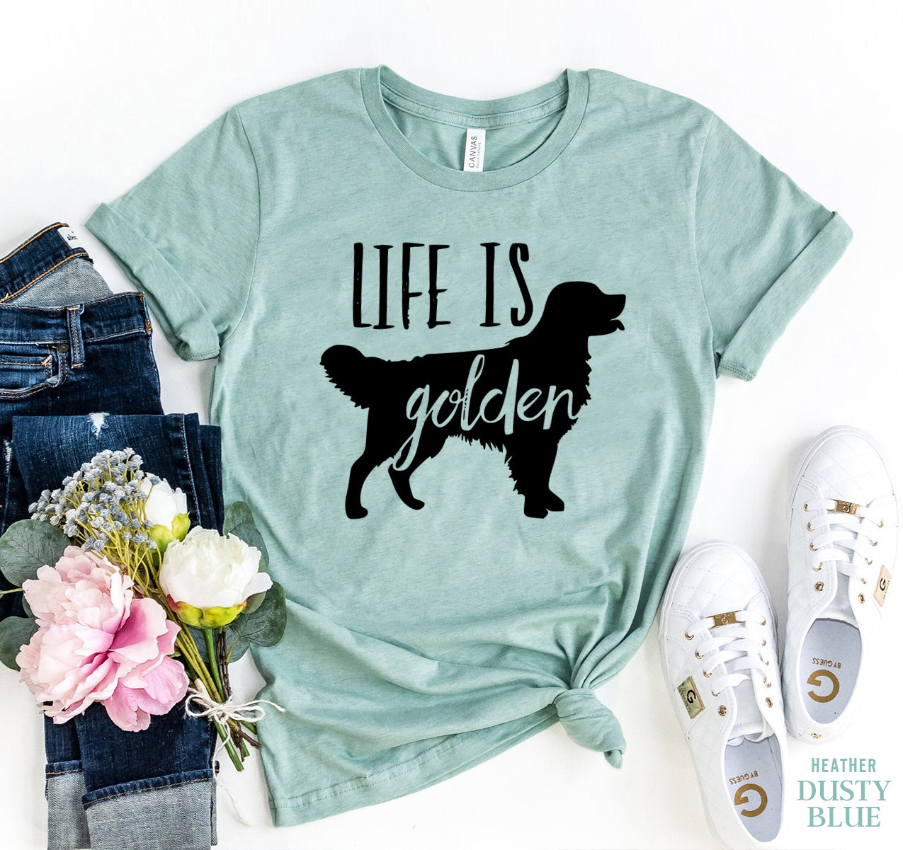 Premium Life Is Golden T-Shirt for Dog Lovers