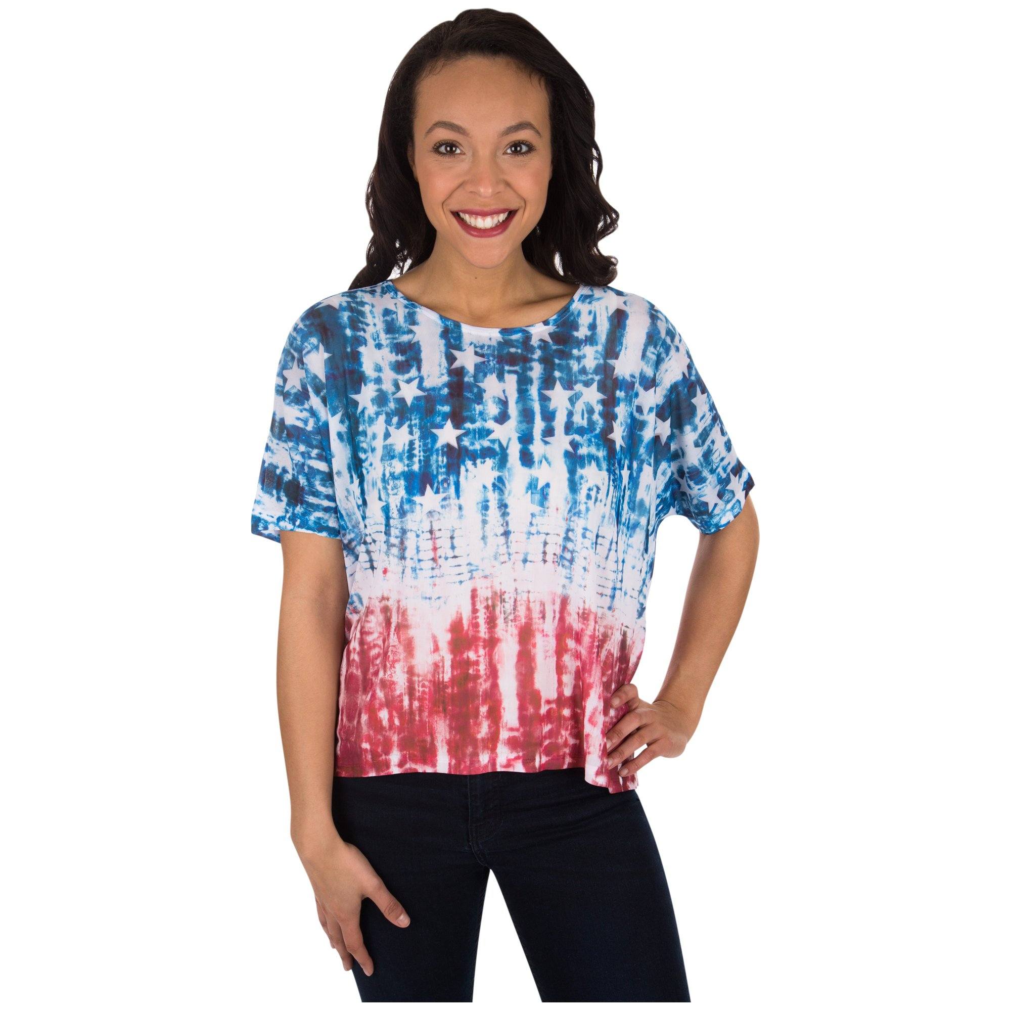 Ultimate Patriotic Tie-Dye Dolman Top - Premium Comfort & Style