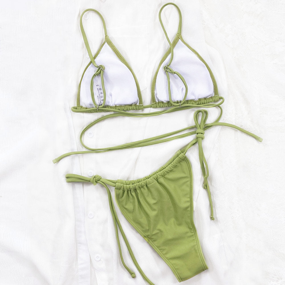 Premium Olive Green Brazilian Bikini Set - Festive Beachwear