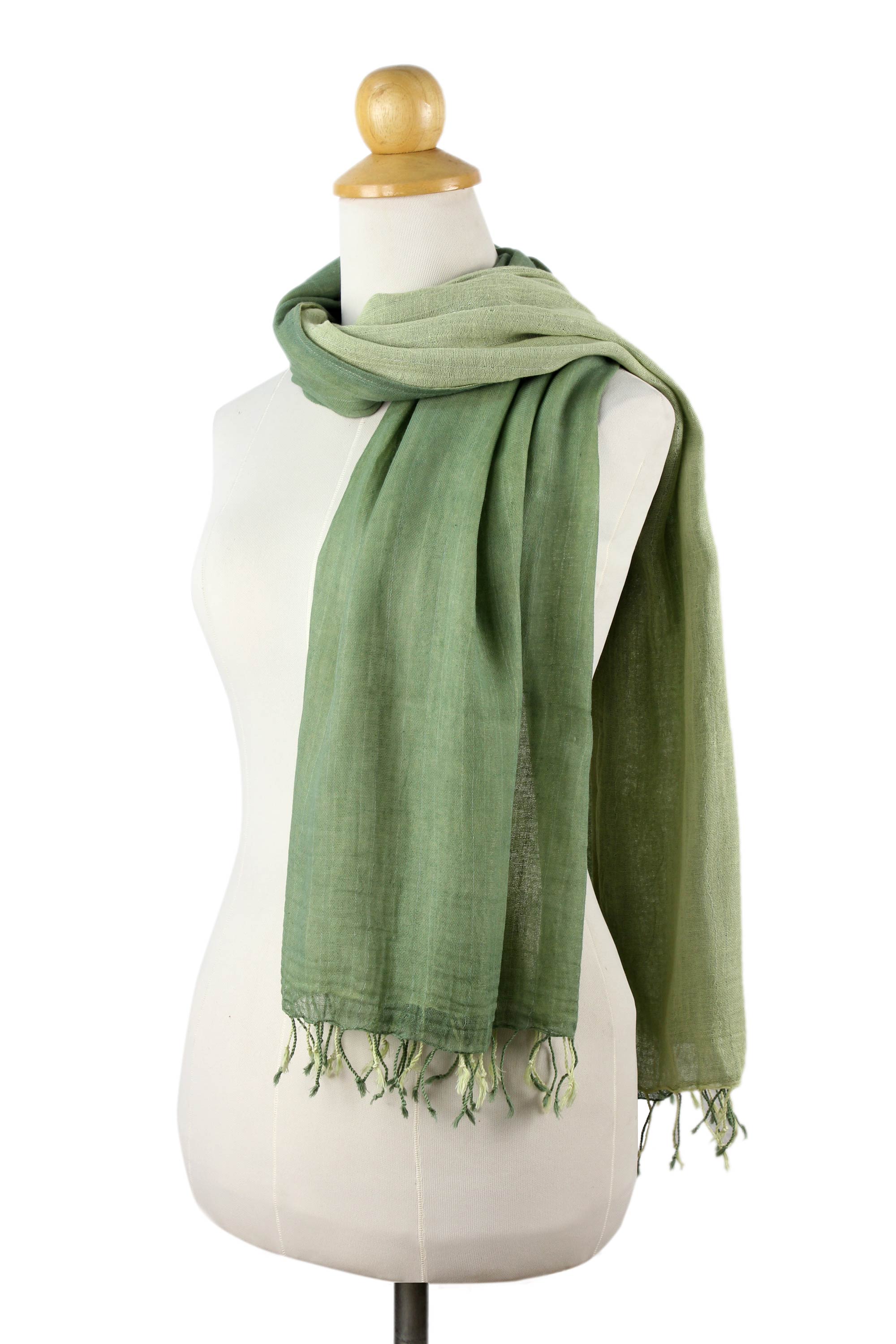 Premium Jade Green Duet Reversible Cotton Scarf – Ultimate 2-in-1 Style