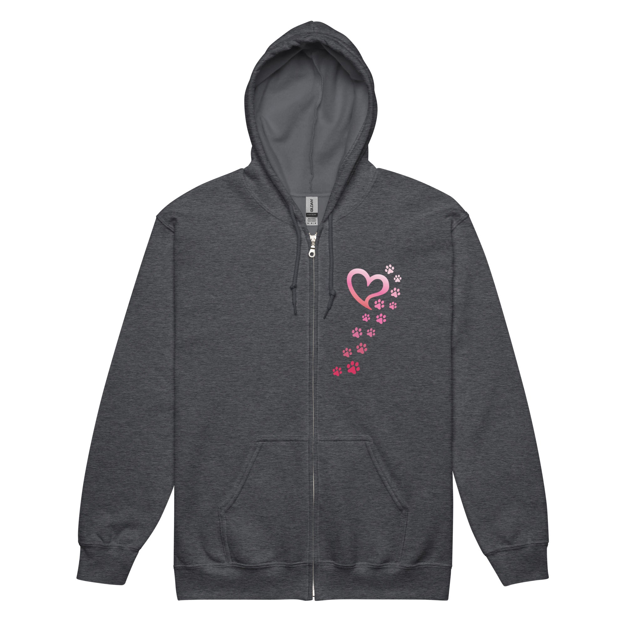 Premium Valentine Paws To My Heart Heavy Blend Zip Hoodie - Ultimate Comfort & Style