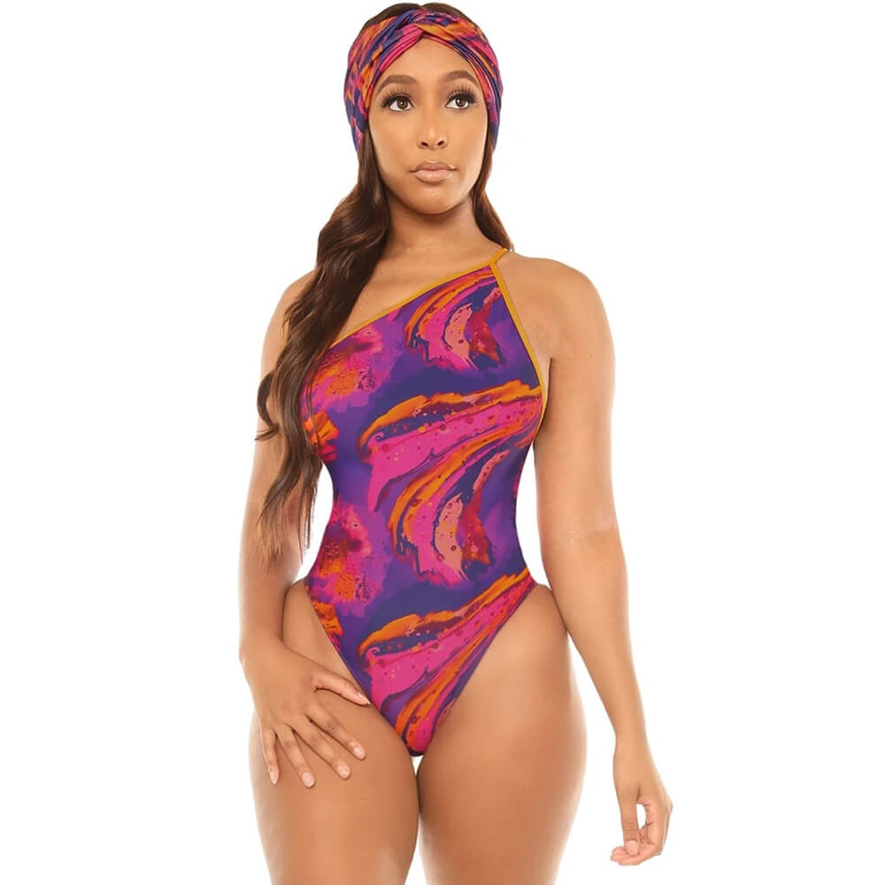 Premium Tie Dye One Shoulder Brazilian Swimsuit - Ultimate Beachwear