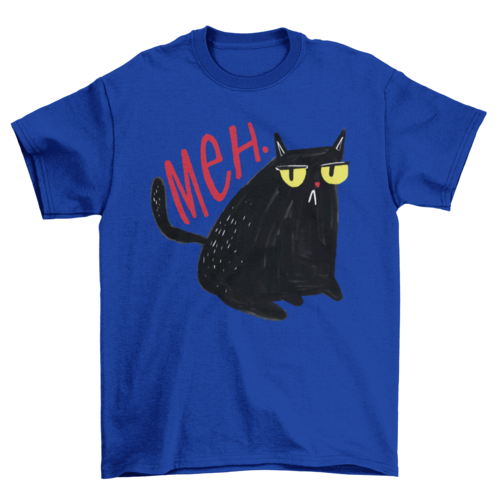 Premium 'Meh' Black Cat Cool Indifference T-Shirt