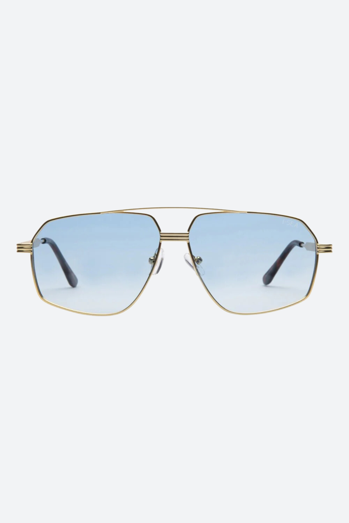 I-SEA Retro-Chic Aviator Sunglasses with Gold/Blue Gradient Polarized Lens