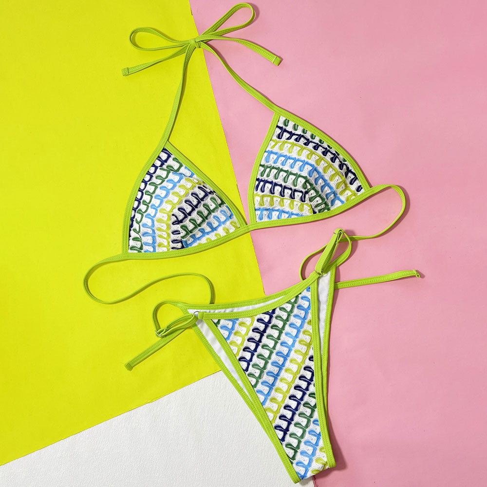 Premium Refresh Wavy Crochet Triangle Bikini Set - Ultimate Beachwear