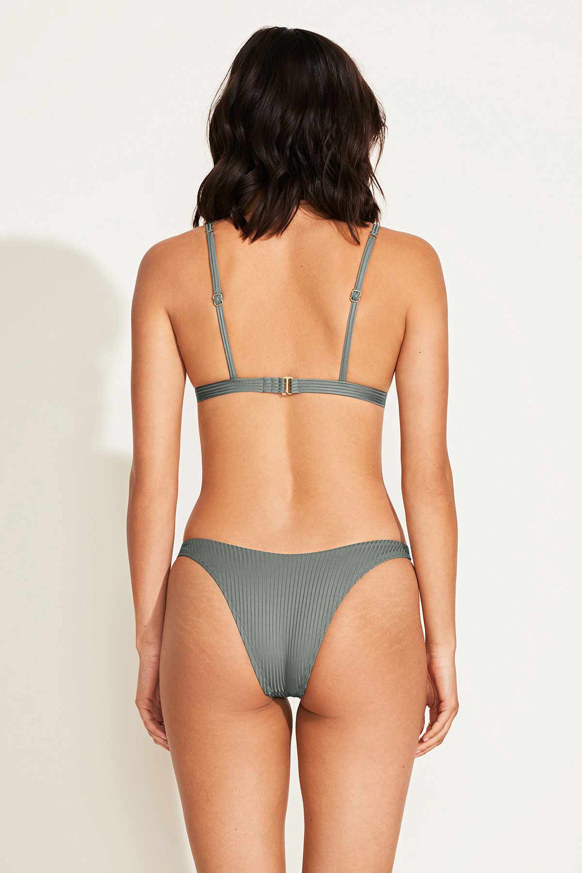 Premium Vitamin A California High-Leg Swim Bottom in Sea Green