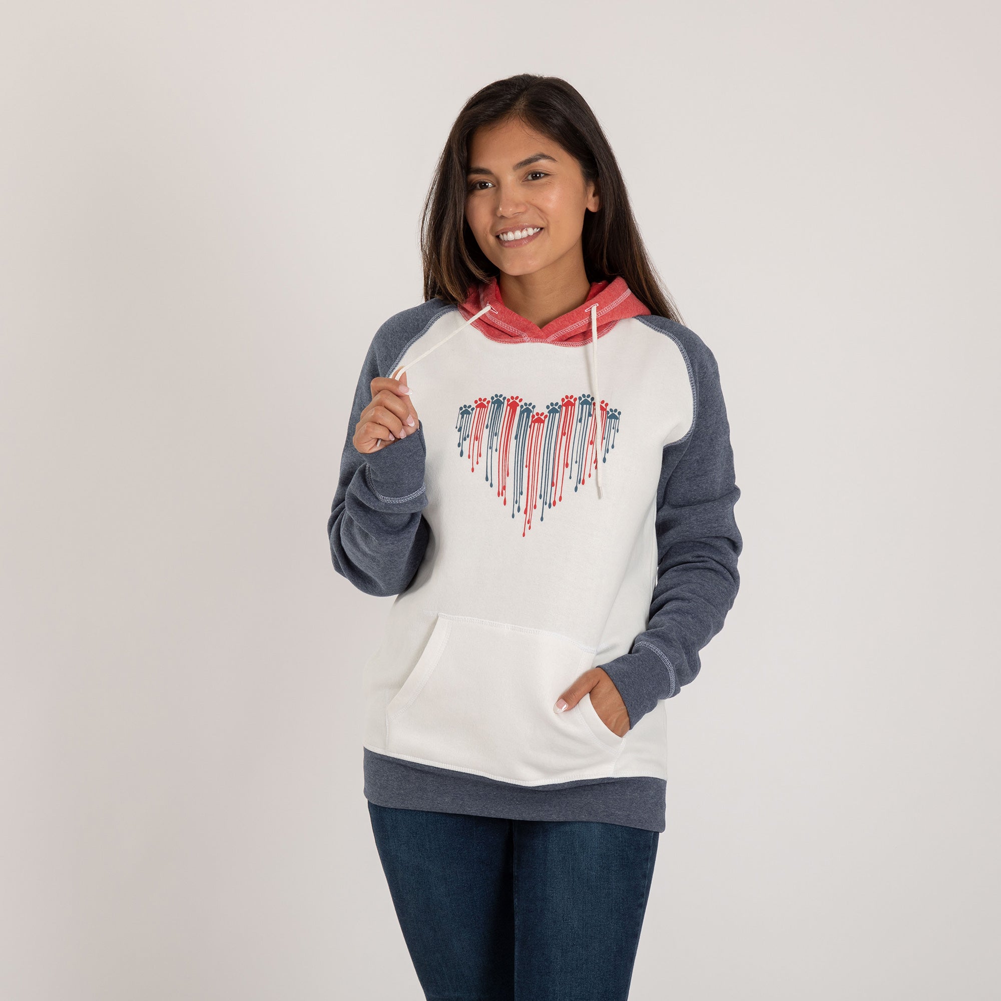 Premium Patriotic Paw Raglan Hoodie - Ultimate Comfort & Style