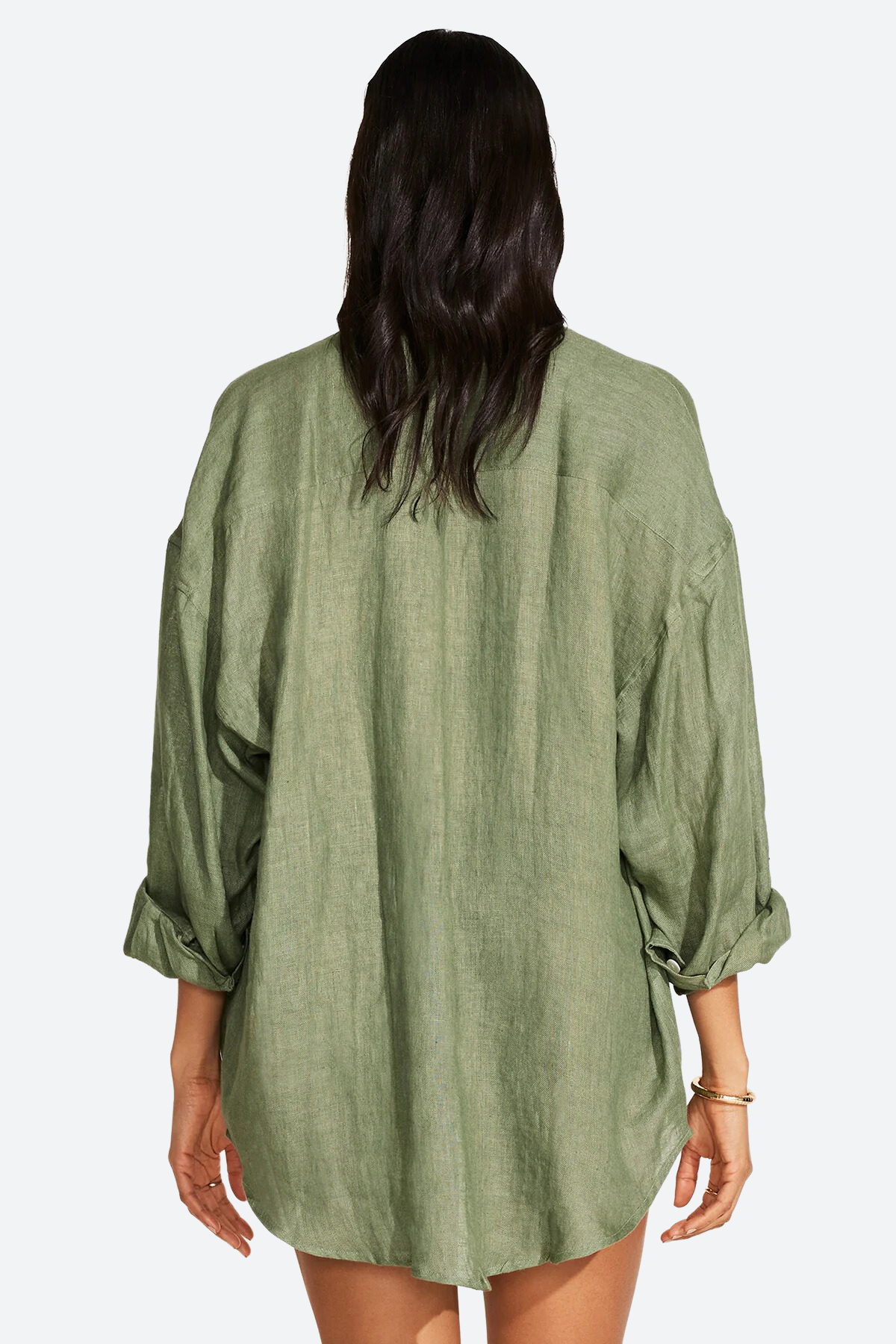 Premium Vitamin A Agave EcoLinen Oversized Shirt Dress